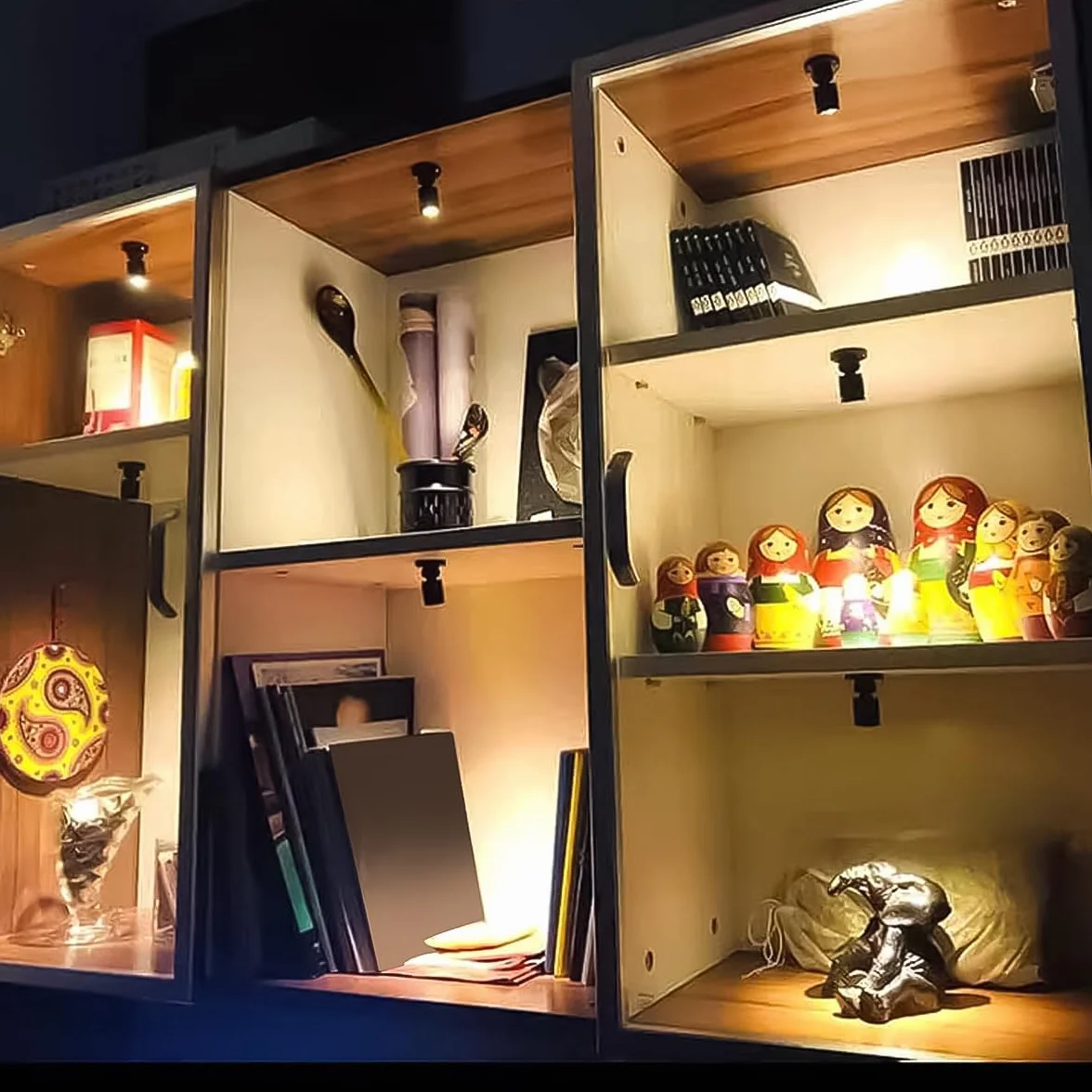 Mini Foco LED Regulable USB 5V para Exhibición de Joyería, Luz Cálida 3000K, 1 Paleta 4 Luces