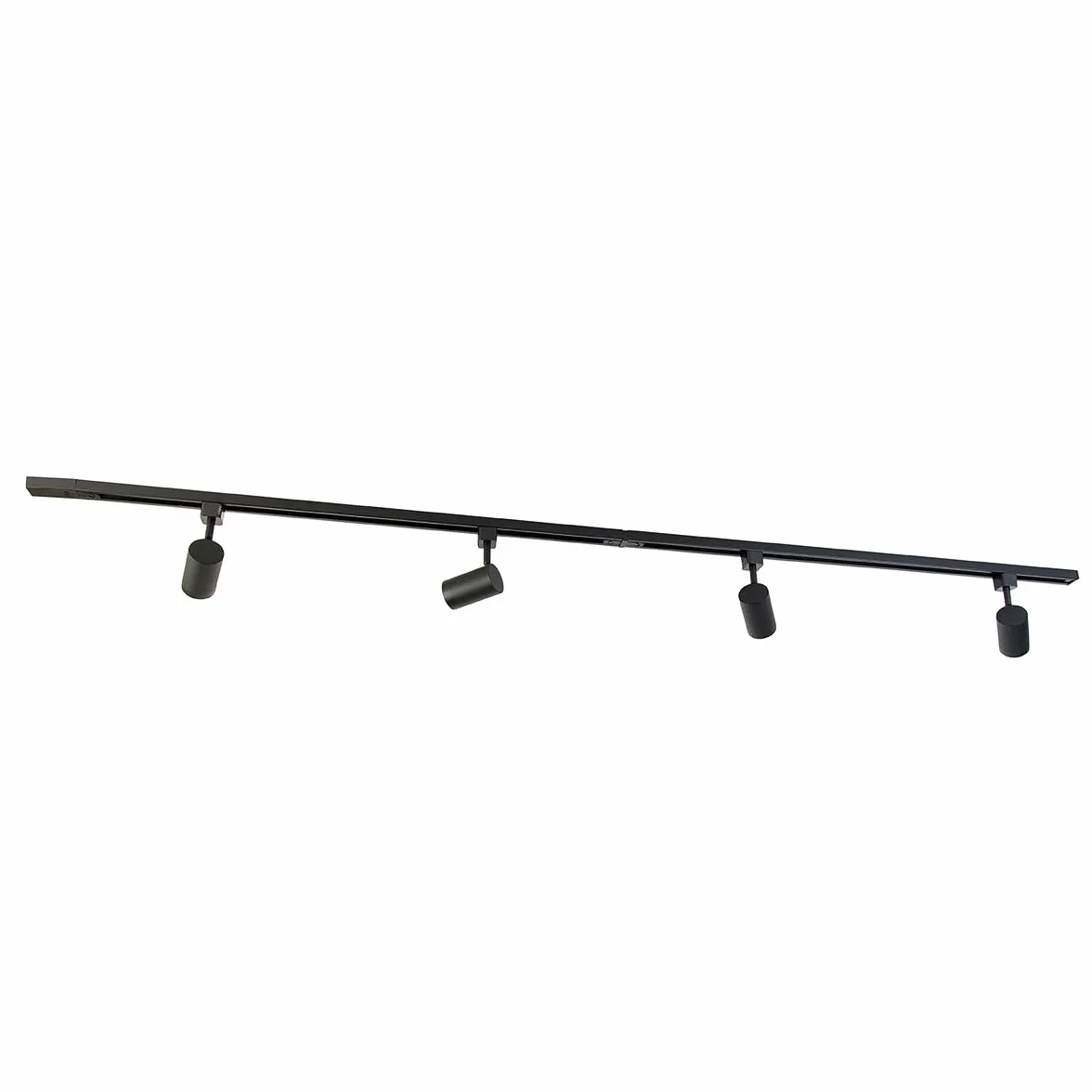 QAZQA Jeana Acero Alargada Sistema de carril monofásico 4 focos negro LED 4x50W