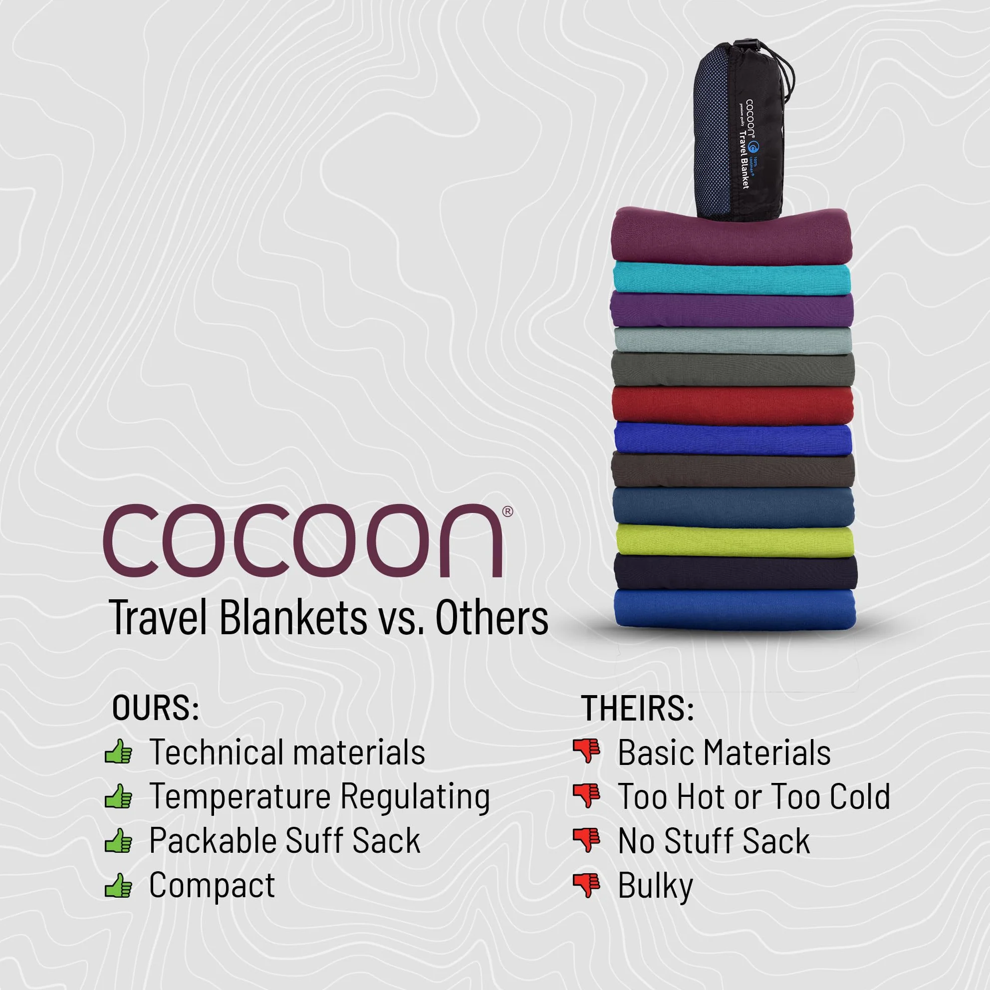 Cocoon Saco de Dormir Merino Travel Sheet – Lana Merino, Negro