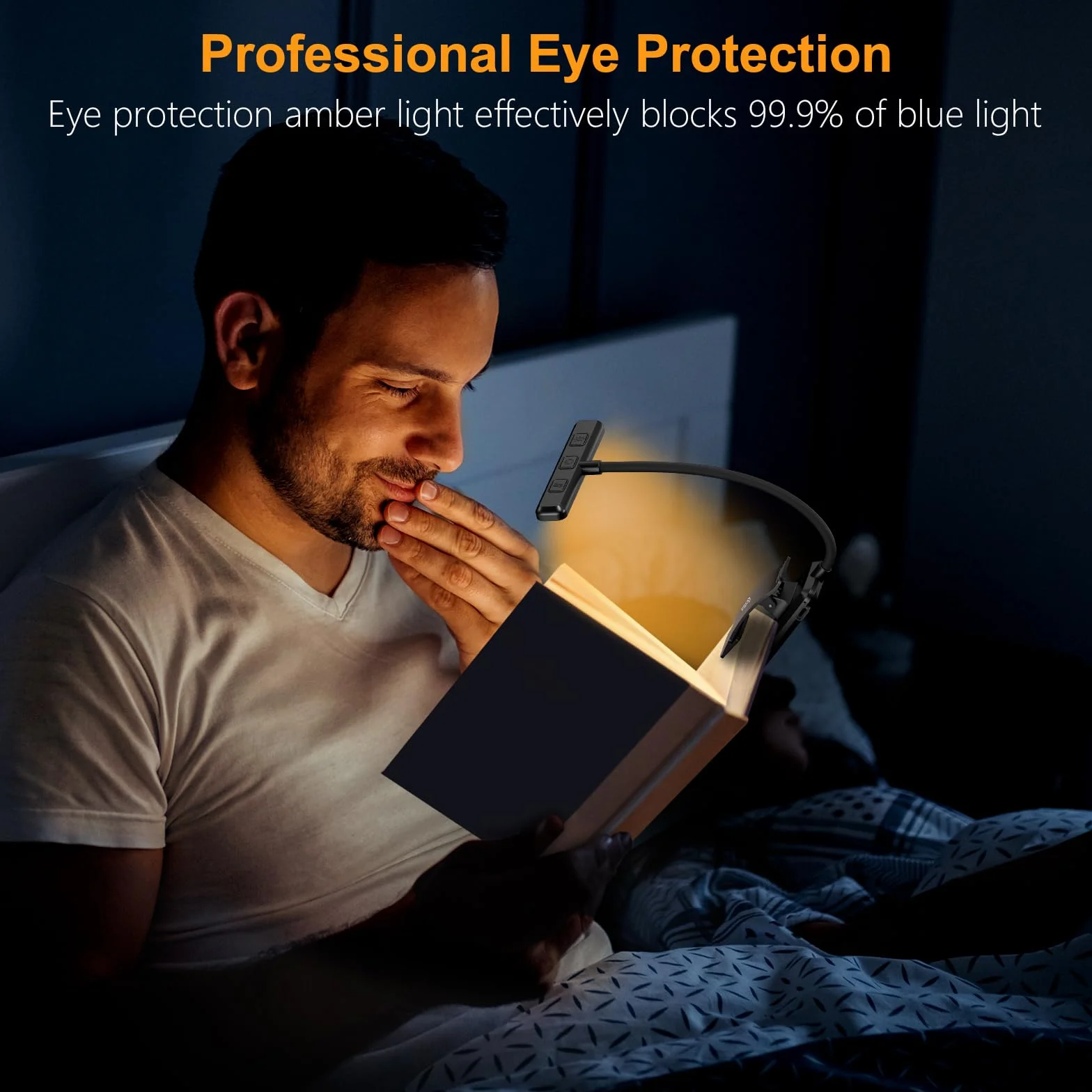 Gritin 19 LED Lámpara de Lectura USB Recargable 360° Flexible 3 Modos de Iluminación Protección Ocular Atenuación Continua