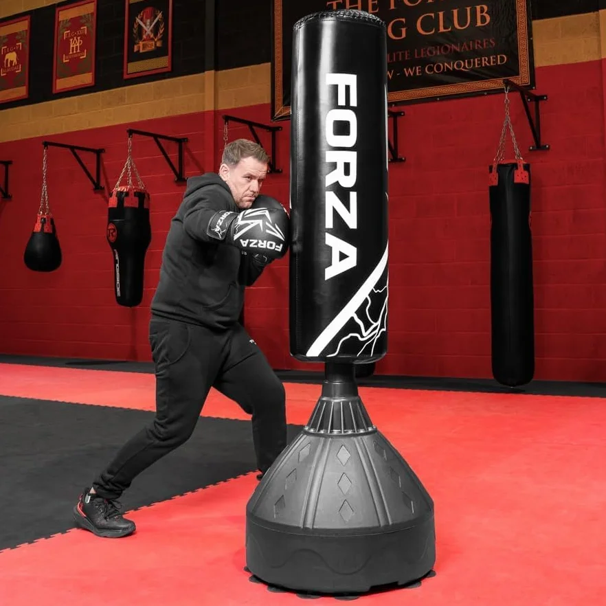 FORZA Saco de Boxeo Independiente 1,8m | Cuero de Microfibra Resistente con dianas numeradas para Entrenamiento de Boxeo, Kickboxing y MMA