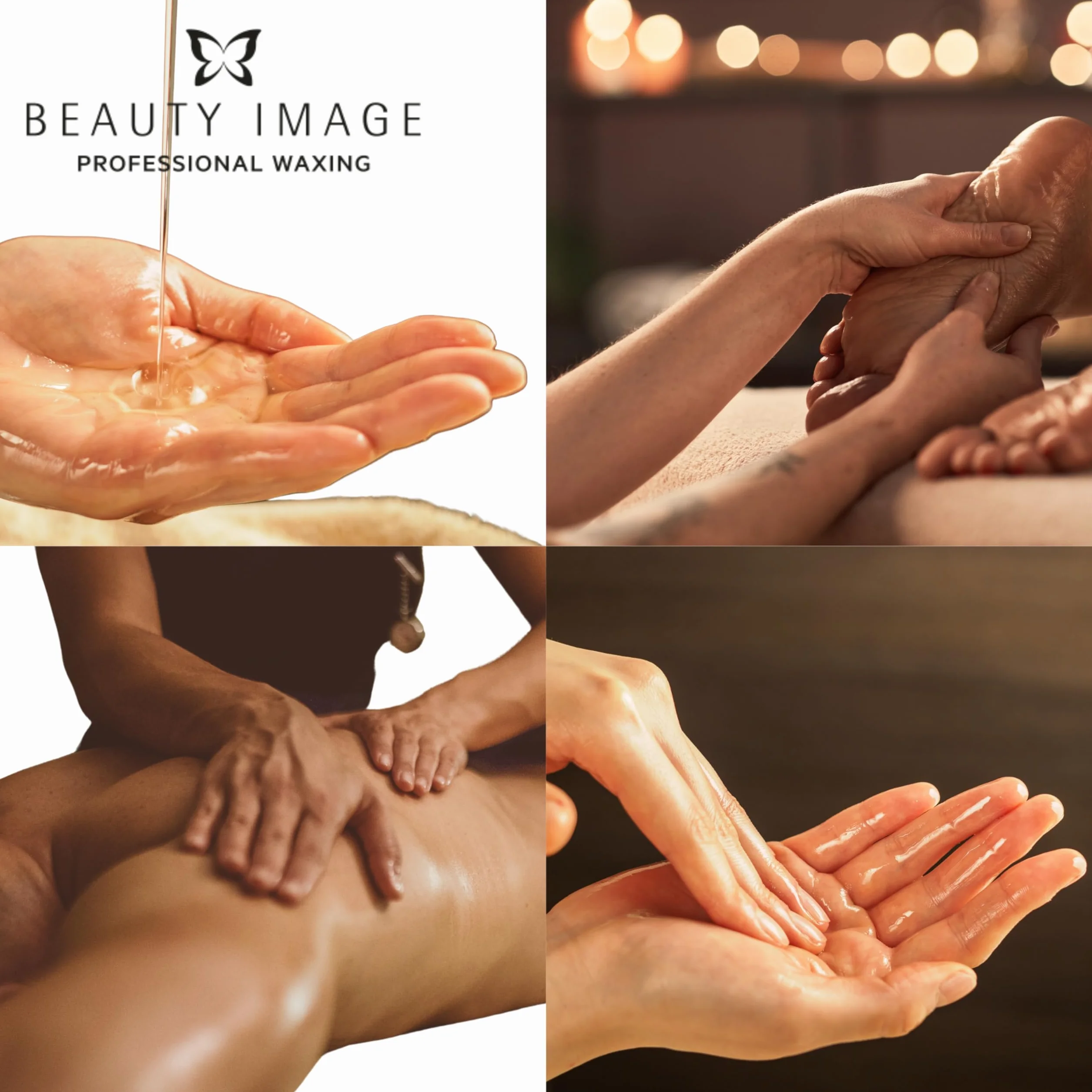 BEAUTY IMAGE Vela de Masaje Dorado Brillante Glamour con Aceite de Argán para Masaje Profesional