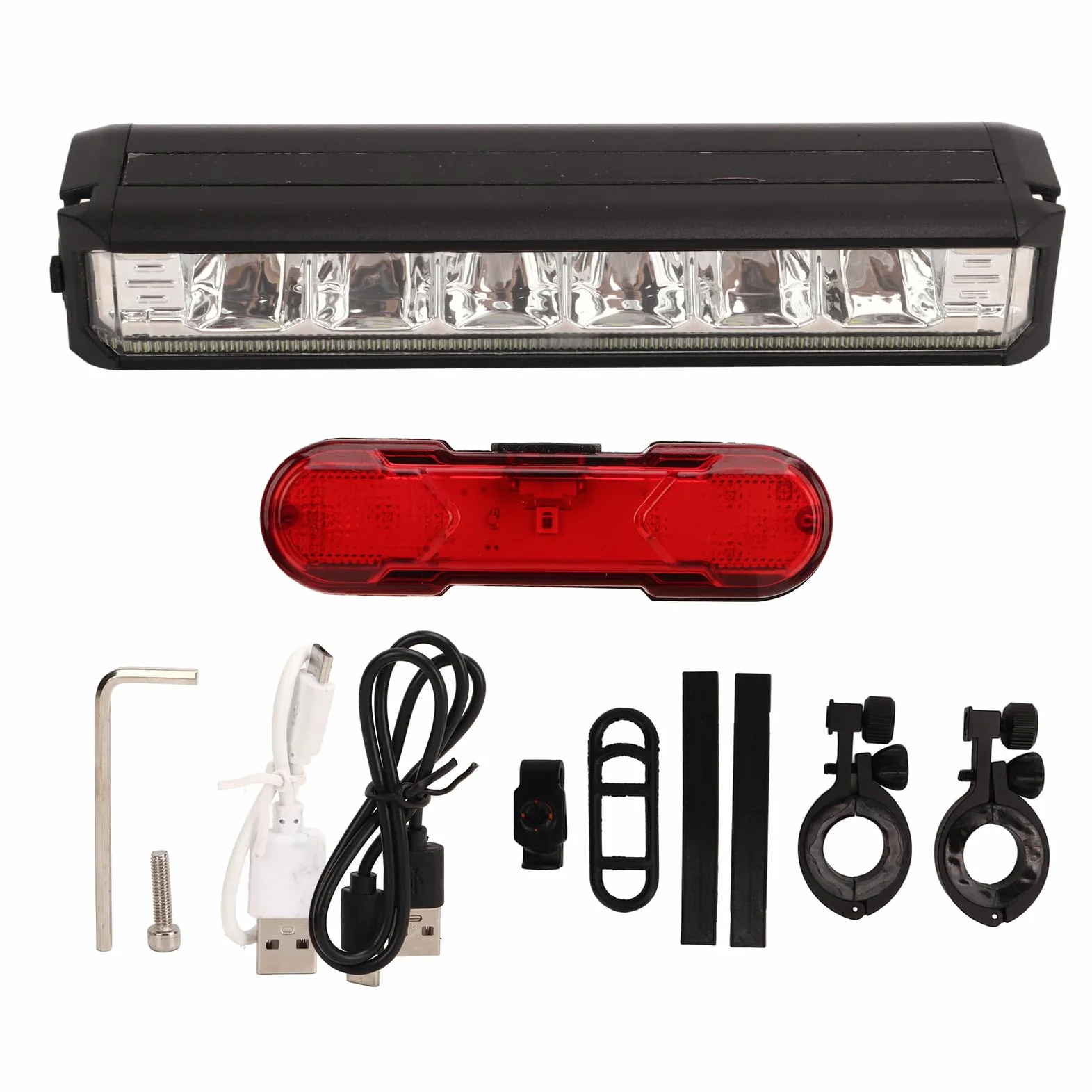 Juego de Luces para Bicicleta, 6 Luces de Aleación de Aluminio de Alto Brillo, Luz Multimodo para Bicicleta para Ciclismo Al Aire