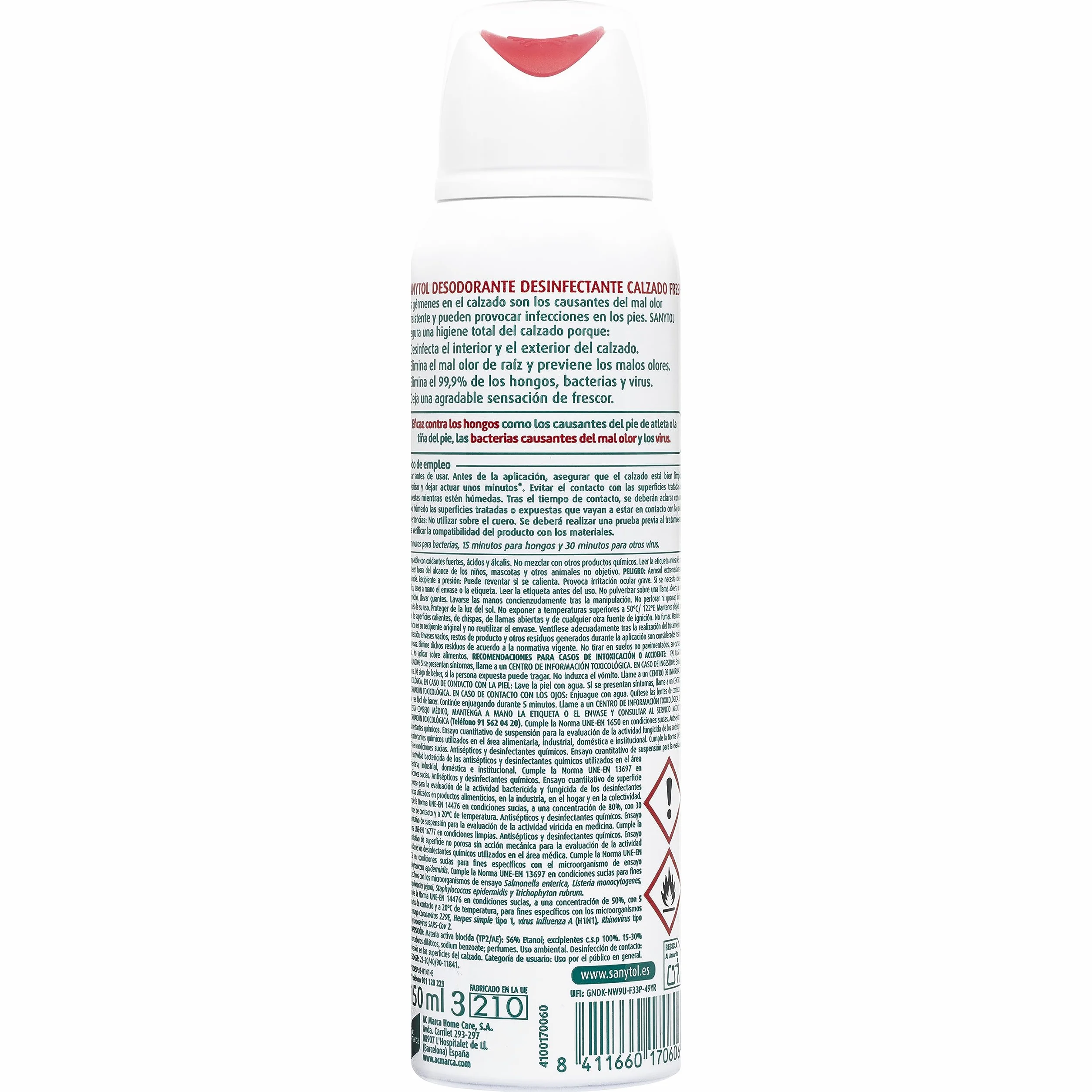 Sanytol Desodorante Calzado Desinfectante Spray 150 ml