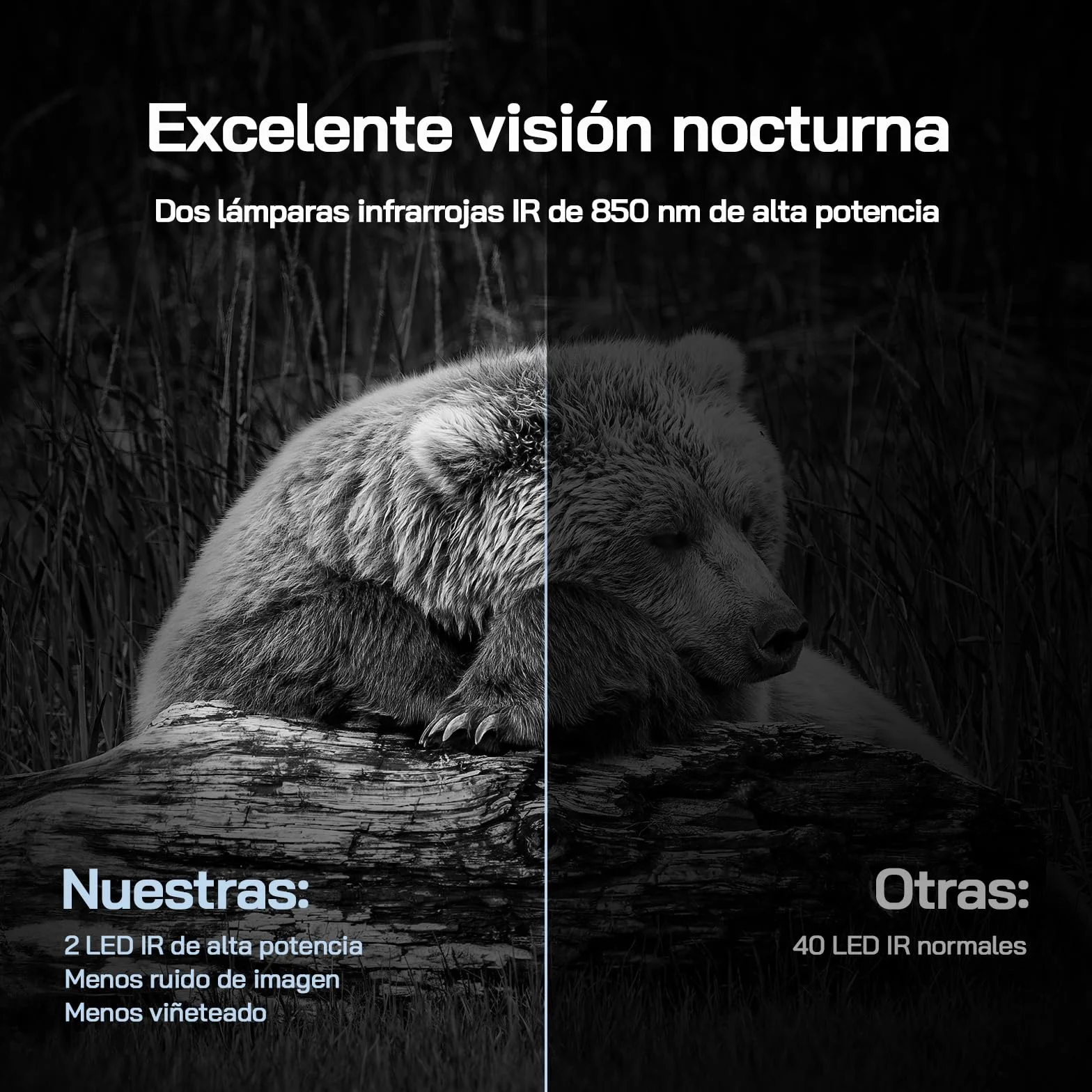 WOLFANG Cámara de Caza Solar 4K 30fps 46MP, WiFi Bluetooth Camara Fototrampeo con Visión Nocturna, Disparo de 0.1 s, IP66 Impermeable, Camara Caza para Monitoreo de Vida Silvestre con Tarjeta Micro SD
