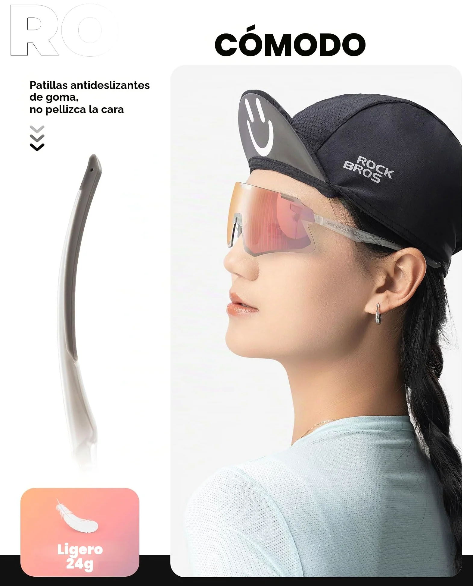 ROCKBROS Gafas de Sol Deportivas Polarizadas para Hombre y Mujer Gafas de Ciclismo de Montura TR90 para Deportes al Aire Libre Ciclismo MTB Pesca Running