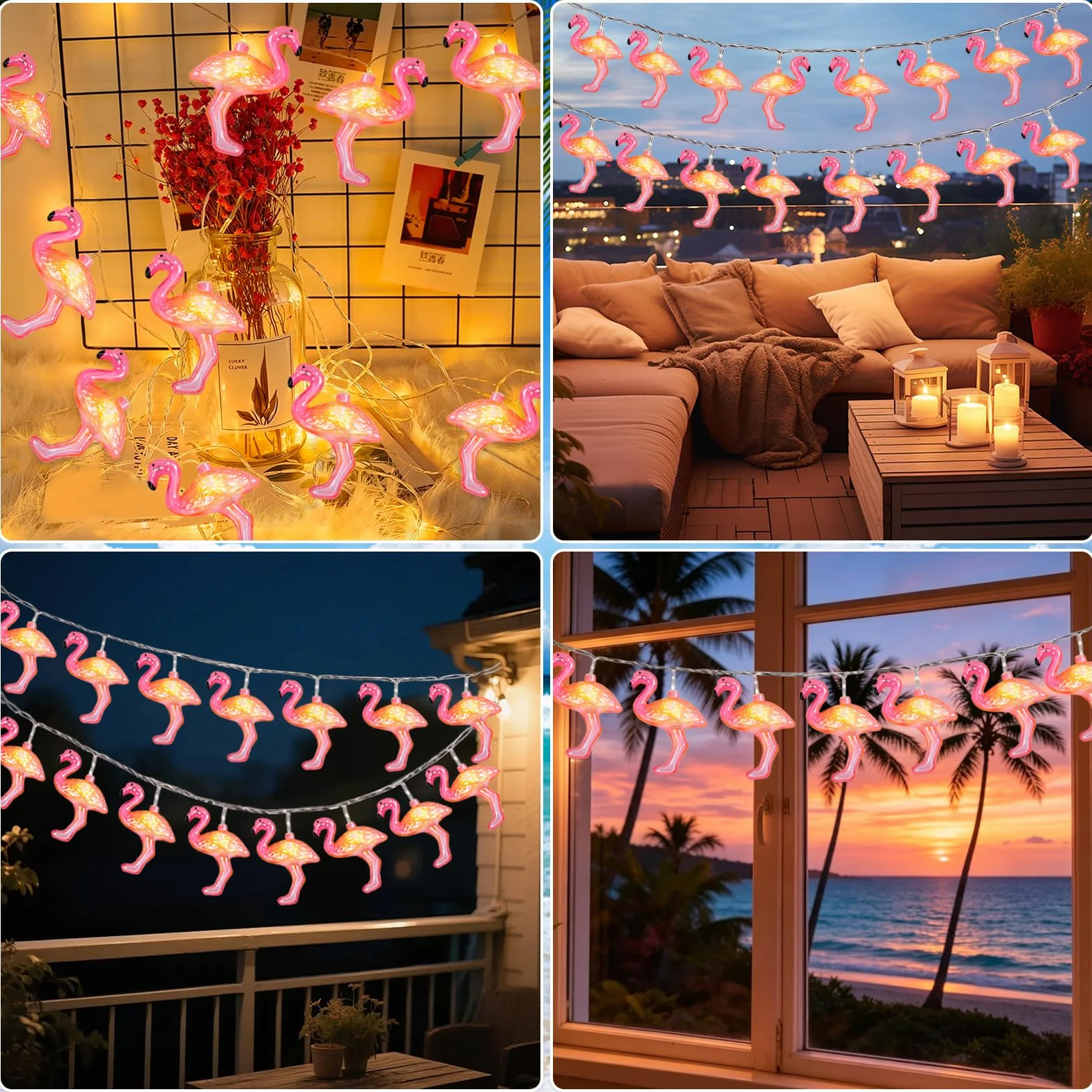 Guirnalda de Luces Flamenco 3m 20 LED Cadena Luminosa para Fiestas Hawaianas