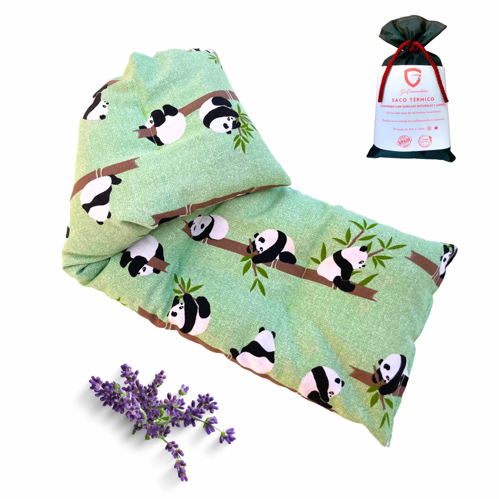 Saco Semillas Microondas Cervical Térmico 47x15cm 100% Algodón Bolsa Cojín Calor Frío Multiusos