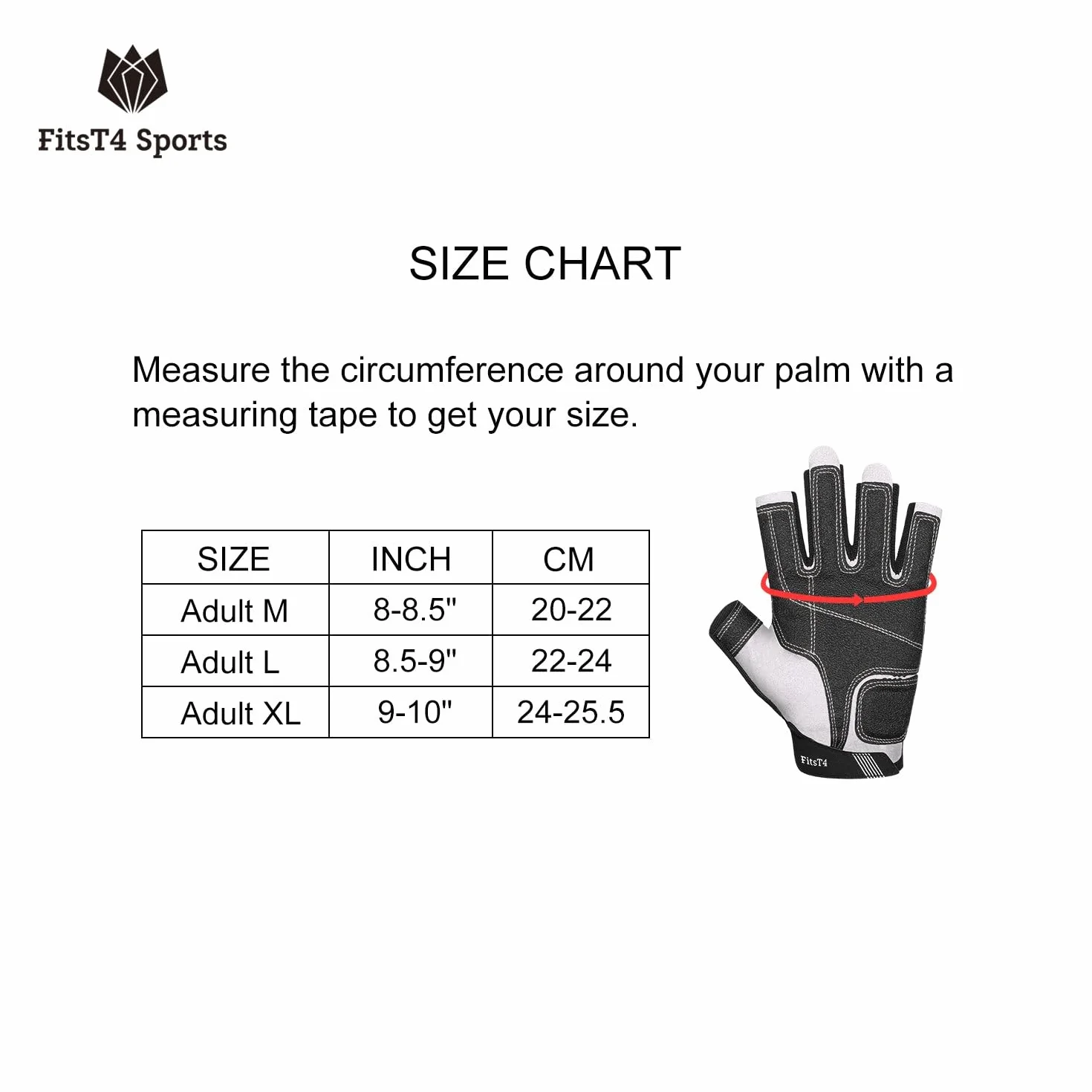 FitsT4 Sports Guantes de Kayak con Dedos 3/4, Palma Acolchada y Dorso de Malla para Mayor Comodidad navegar, remar, Practicar piragüismo, Kayak y Surf de Remo