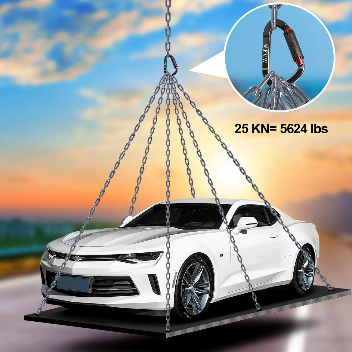 Mosquetón de Escalada con Bloqueo automático, Profesional de 25 KN (2,549.2 kg), caribeaners Resistentes para Rappel, Columpio, Rescate y Gimnasio, etc., mosquetones Grandes en Forma de D