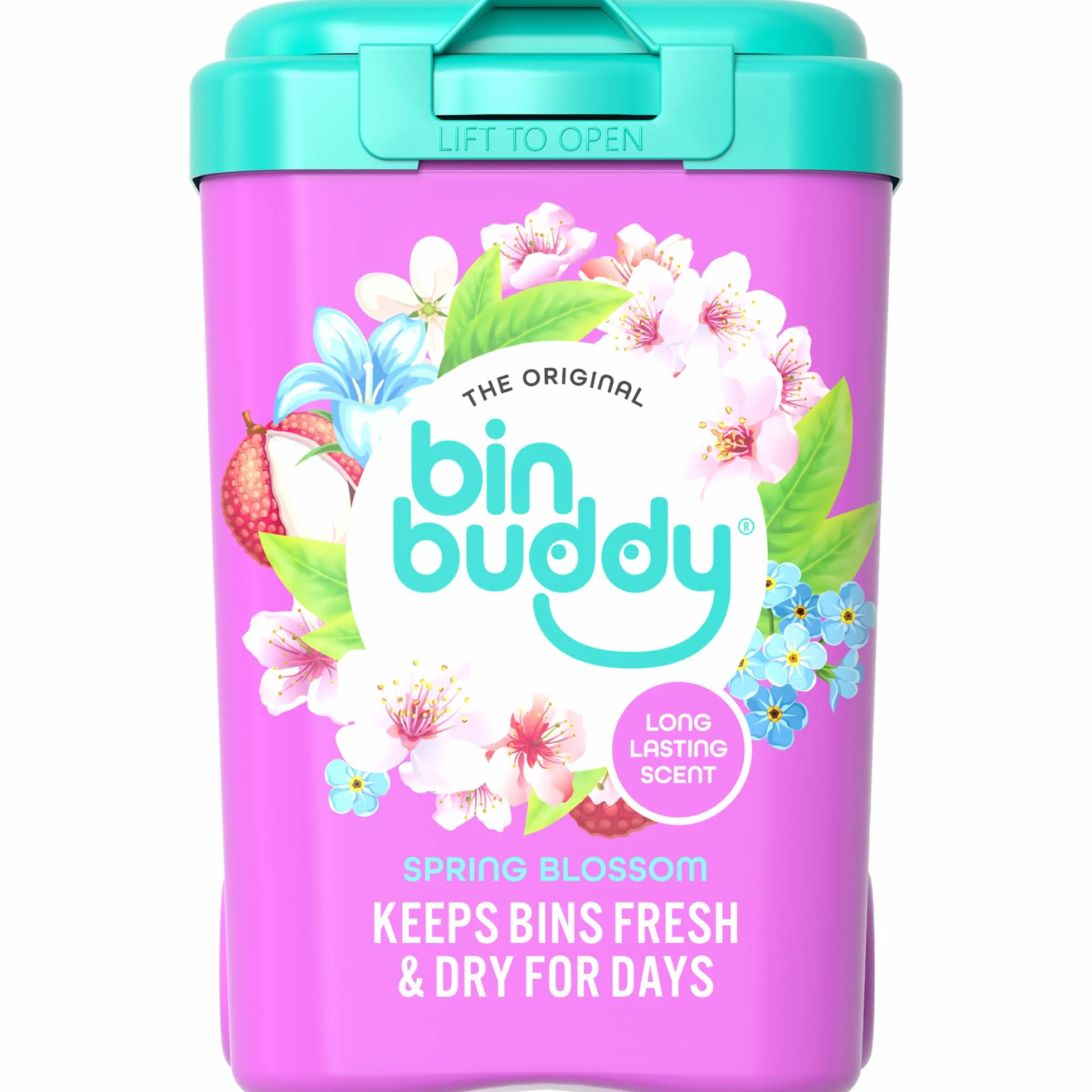 Bin Buddy Fresh Spring Blossom Ambientador en polvo 450 g para contenedores interior y exterior