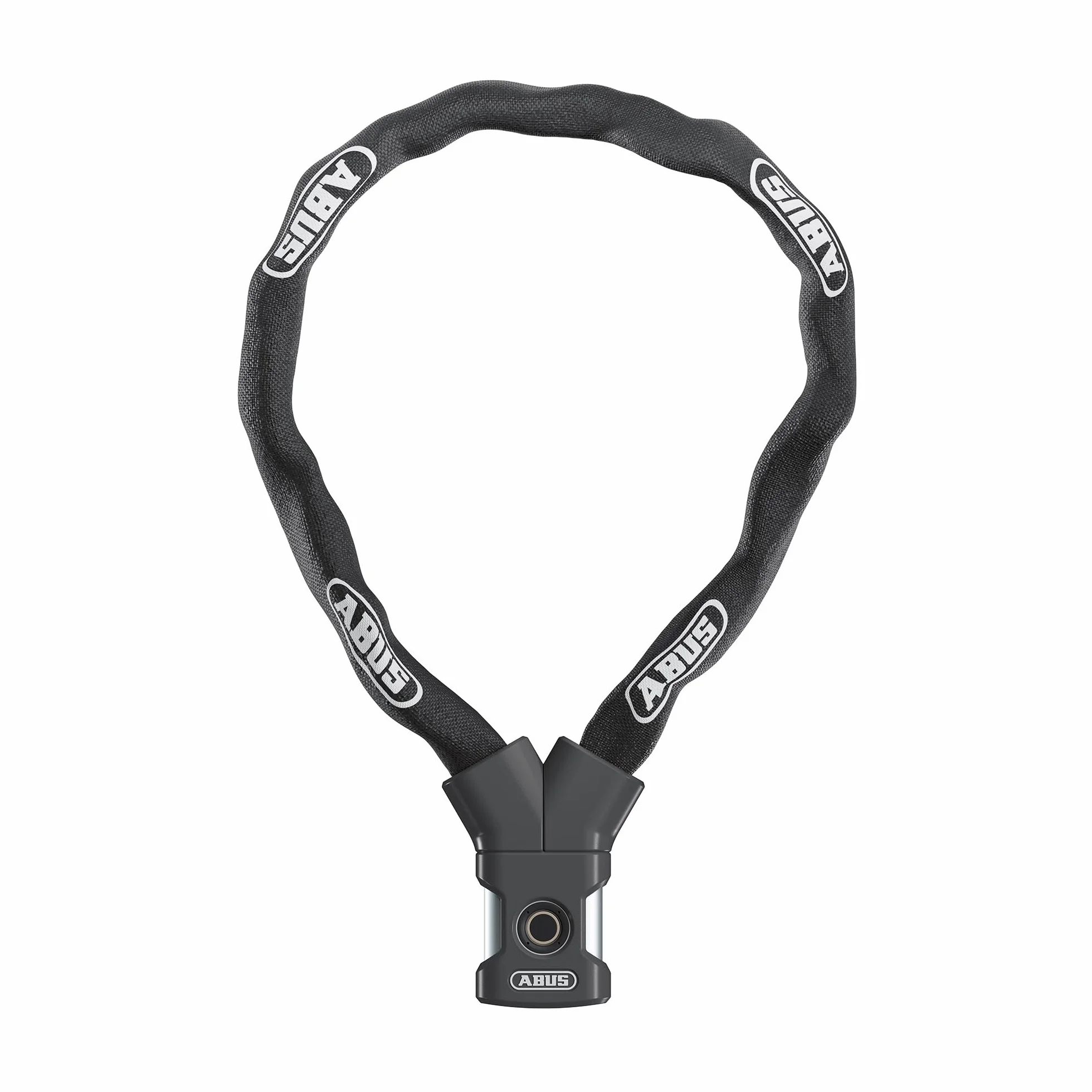 ABUS Candado de cadena YARDO 7807F con sensor de huella dactilar, 110 cm | Candado de bicicleta con sensor de huella dactilar, cadena de 7 mm, cierre automático, IP66 e IP69