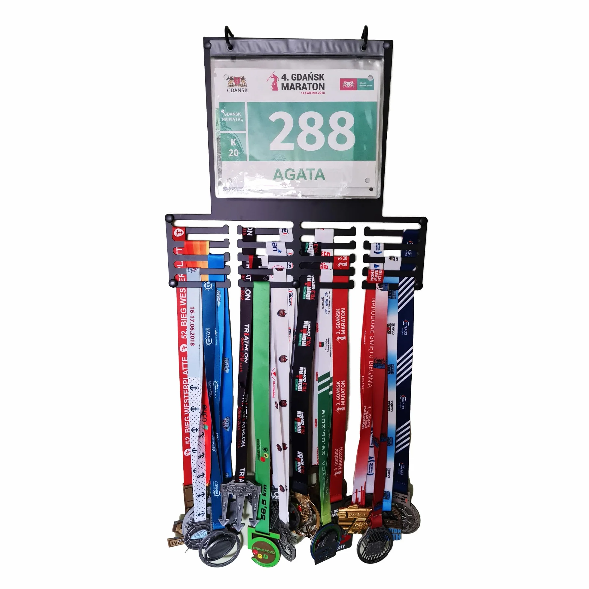 Soporte para medallas y número de inicio 40 x 35 cm para correr