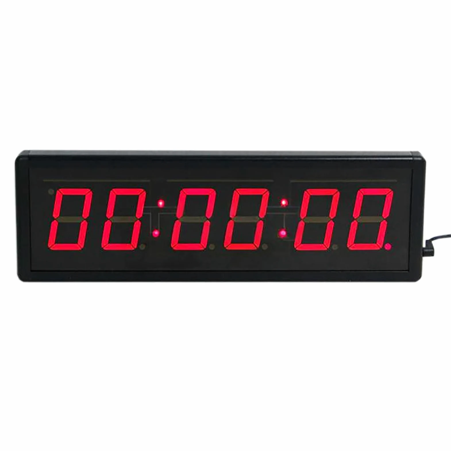 Temporizador de intervalo LED, temporizador de gimnasio con pantalla de 2.3 pulgadas, 3 niveles de brillo, conmutable de 12/24 horas, cuenta regresiva/cuenta arriba/cronómetro, para entrenamientos en