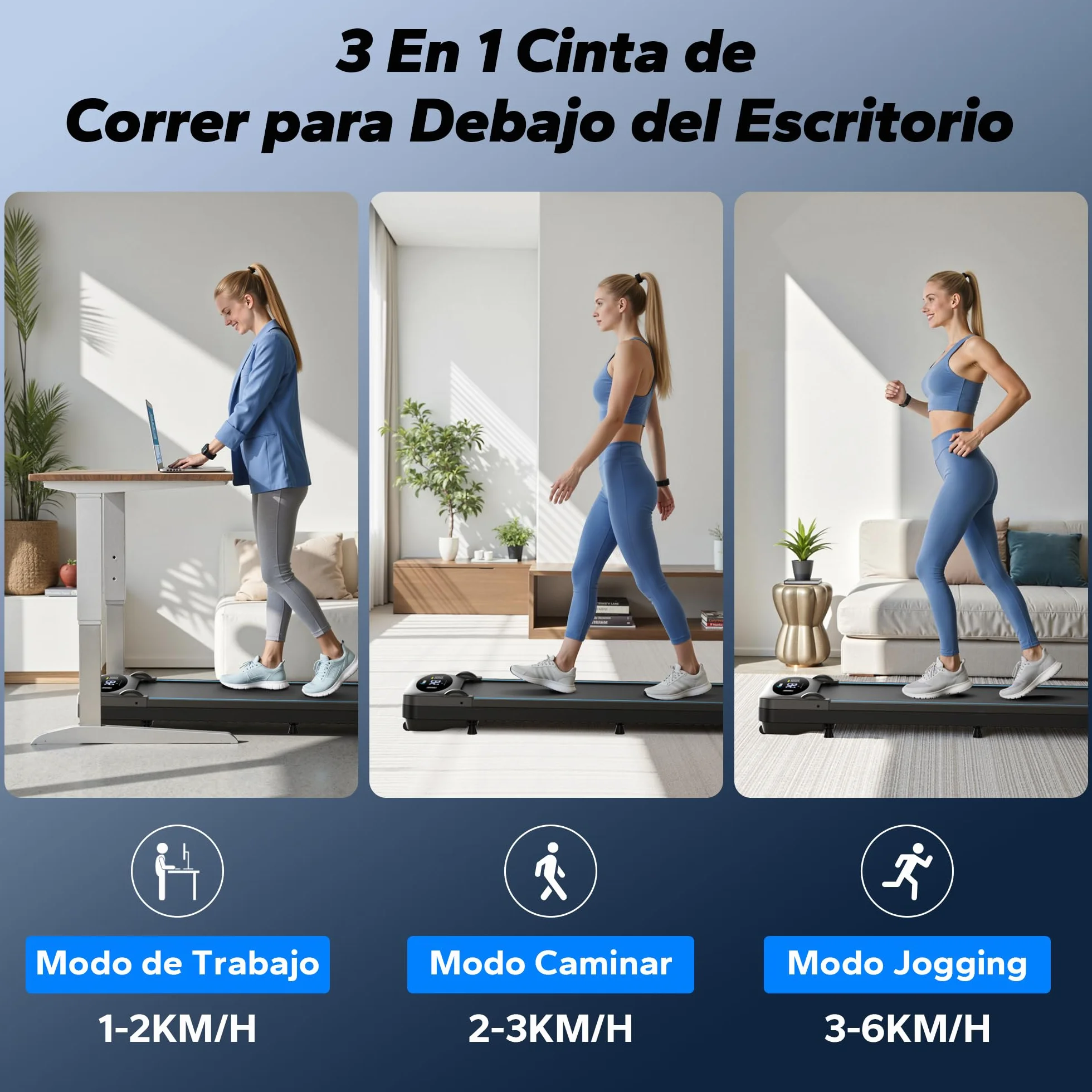 MERACH Cinta de Correr, 3 in 1 Cinta de Andar Eléctrica, 1-6KM/H 2.75HP Cinta de Correr Electrica con Mando a Distancia y Pantalla LED, Walking Pad Compacta para Casa y Oficina