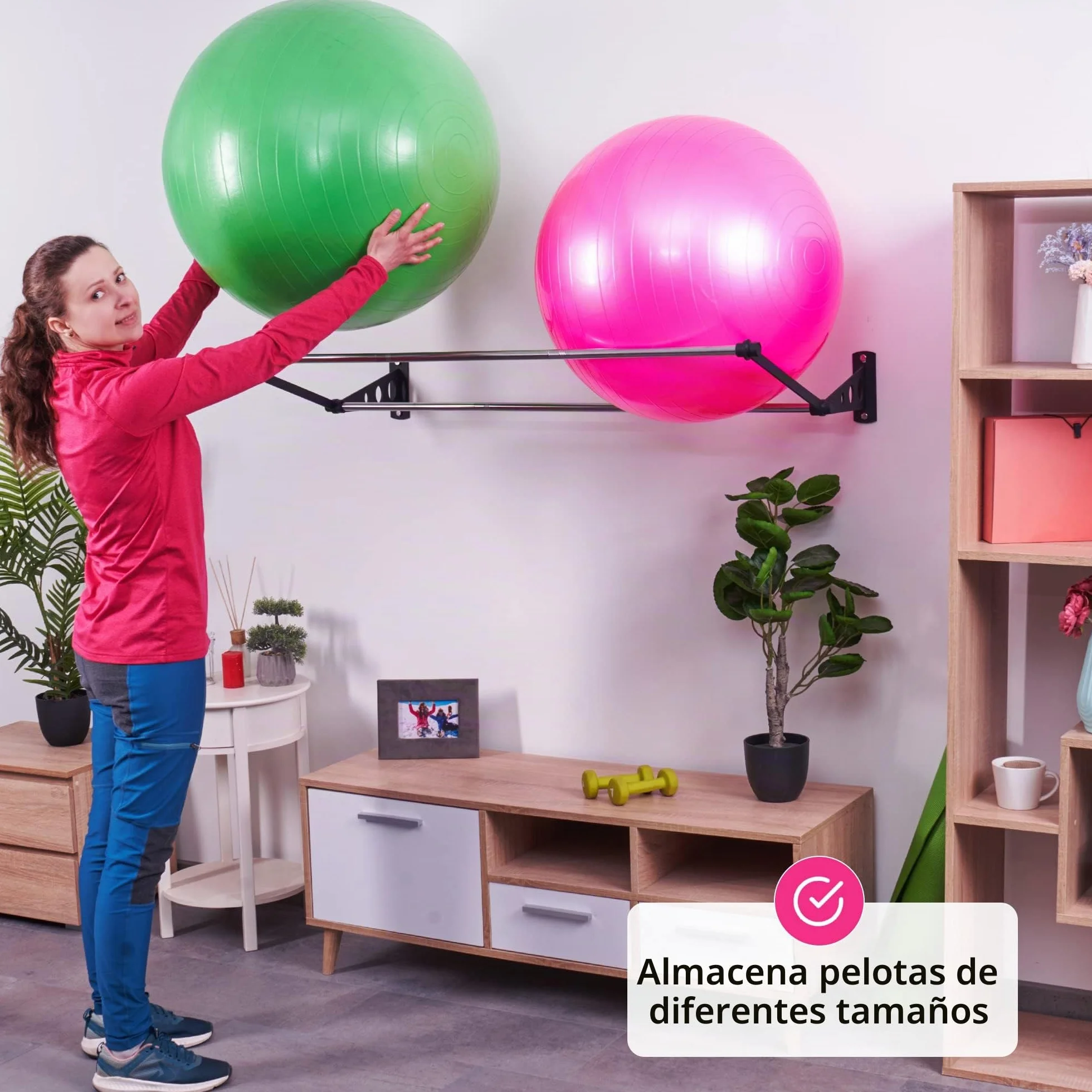 Soporte De Pared Para Pelotas De Ejercicio | Colgador De Pelotas | Para Pelotas De Yoga, Pelotas De Fitness | Soporte Pelotas Pilates Pared | Soporte Balon Futbol | Soporte Balon de Pilates