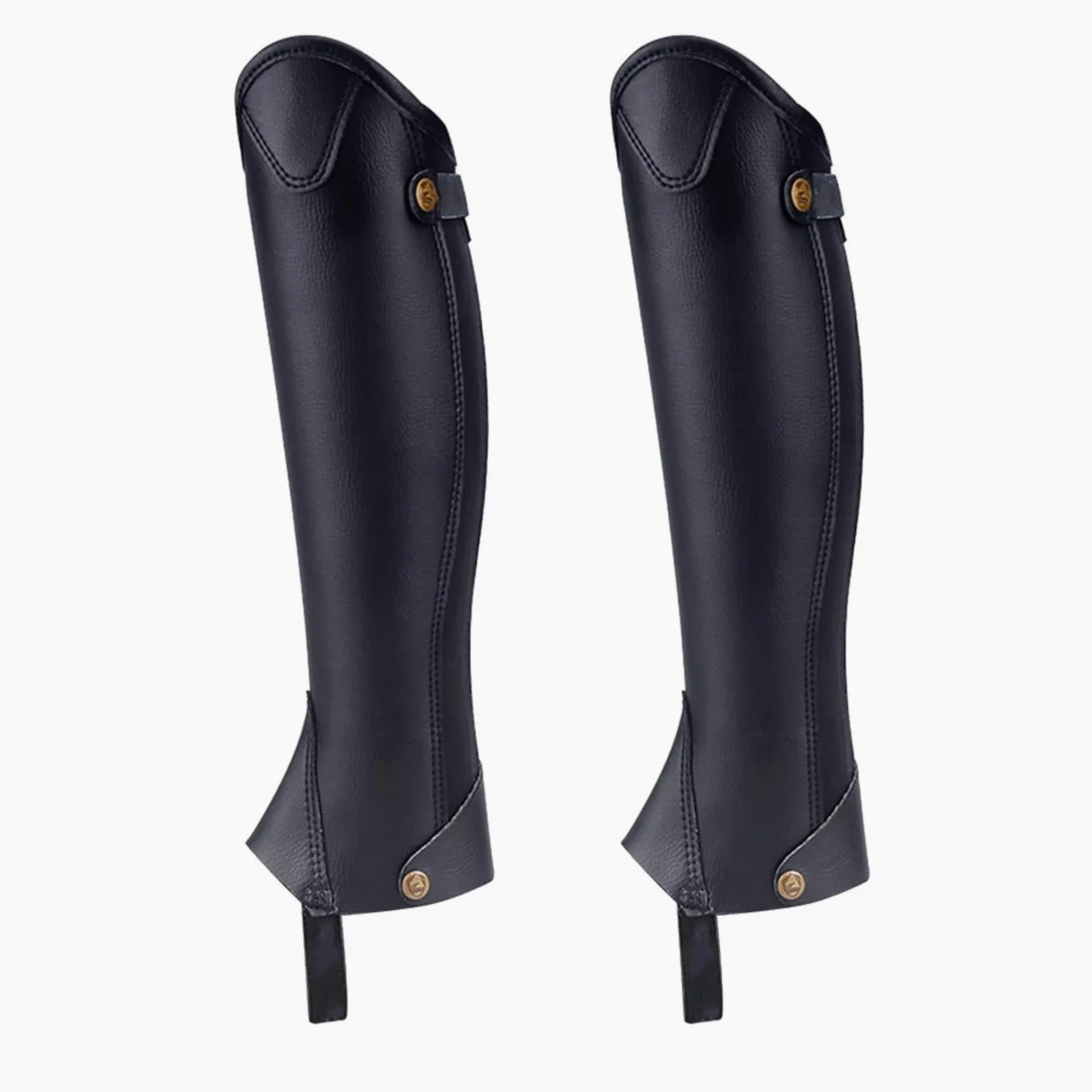 Polainas de montar a caballo Botas de equitación cuero negro con protectores piernas y correa ajustable for actividades ecuestres