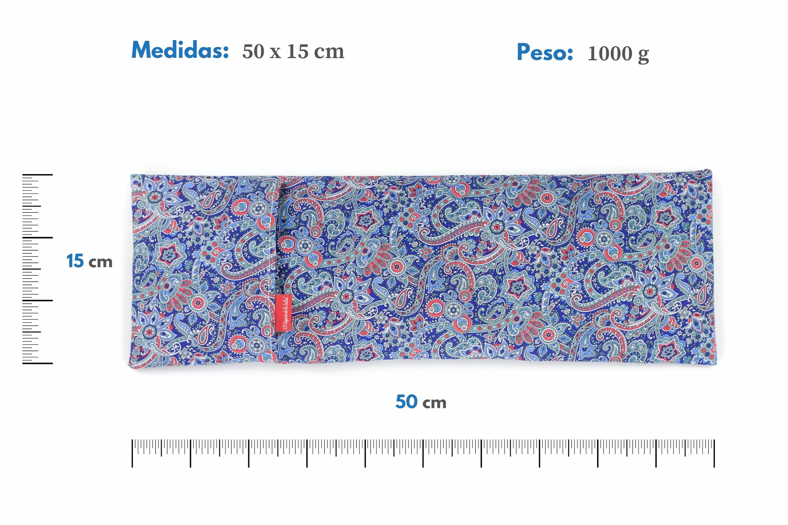 Saco Térmico de Semillas Lavanda Azahar Romero Calor Seco 100% Algodón Cachemira M 50x15x2 cm