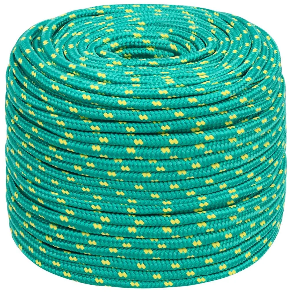 Cuerda de polipropileno verde de 10 mm de diámetro, 100 m de longitud, resistente a la rotura y a la intemperie para velero, barco y yate, para asegurar y amarrar