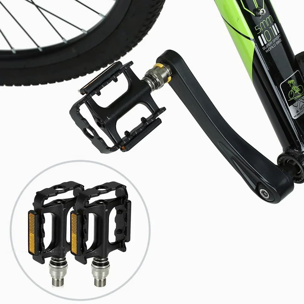 Lixada Pedales de Bicicleta de montaña Pedales de liberación rápida Pedal de Plataforma de Ciclismo MTB con Adaptador Extensor de Pedal (Opcional)