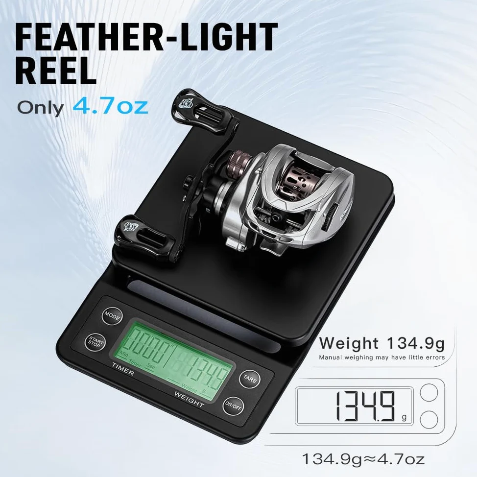 HICC50 136 g Ultralight Baitcaster Reels BFS Reel Baitcasting Fishing 7.1/8.1 Gear Ratio 11+1BB 4KG Power Baitcaster Full Carbon High Compact