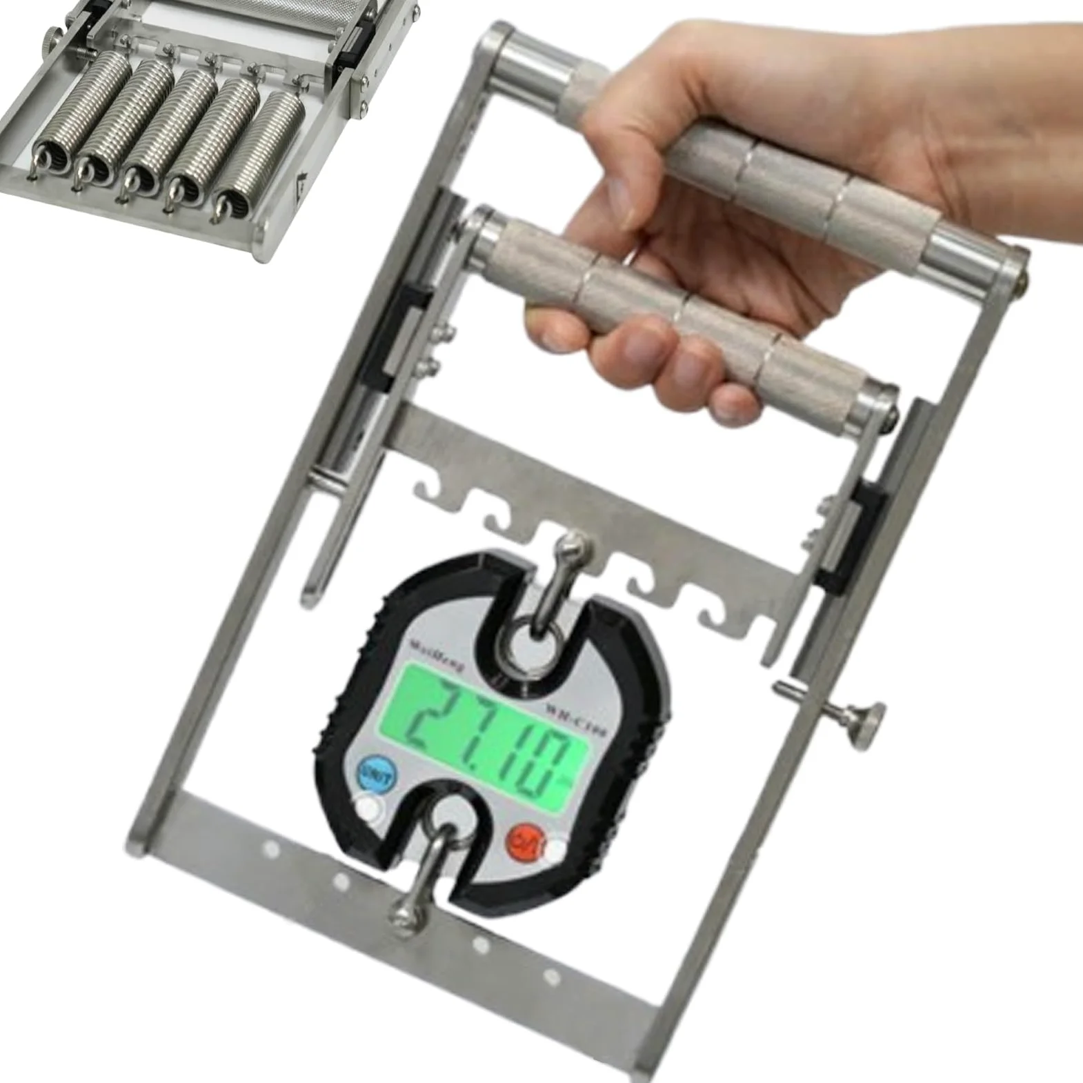 Fortalecedor profesional de agarre de mano con pantalla digital, espaciados ajustables, mango antideslizante, estirador de dedos resistente para uso en oficina y gimnasio