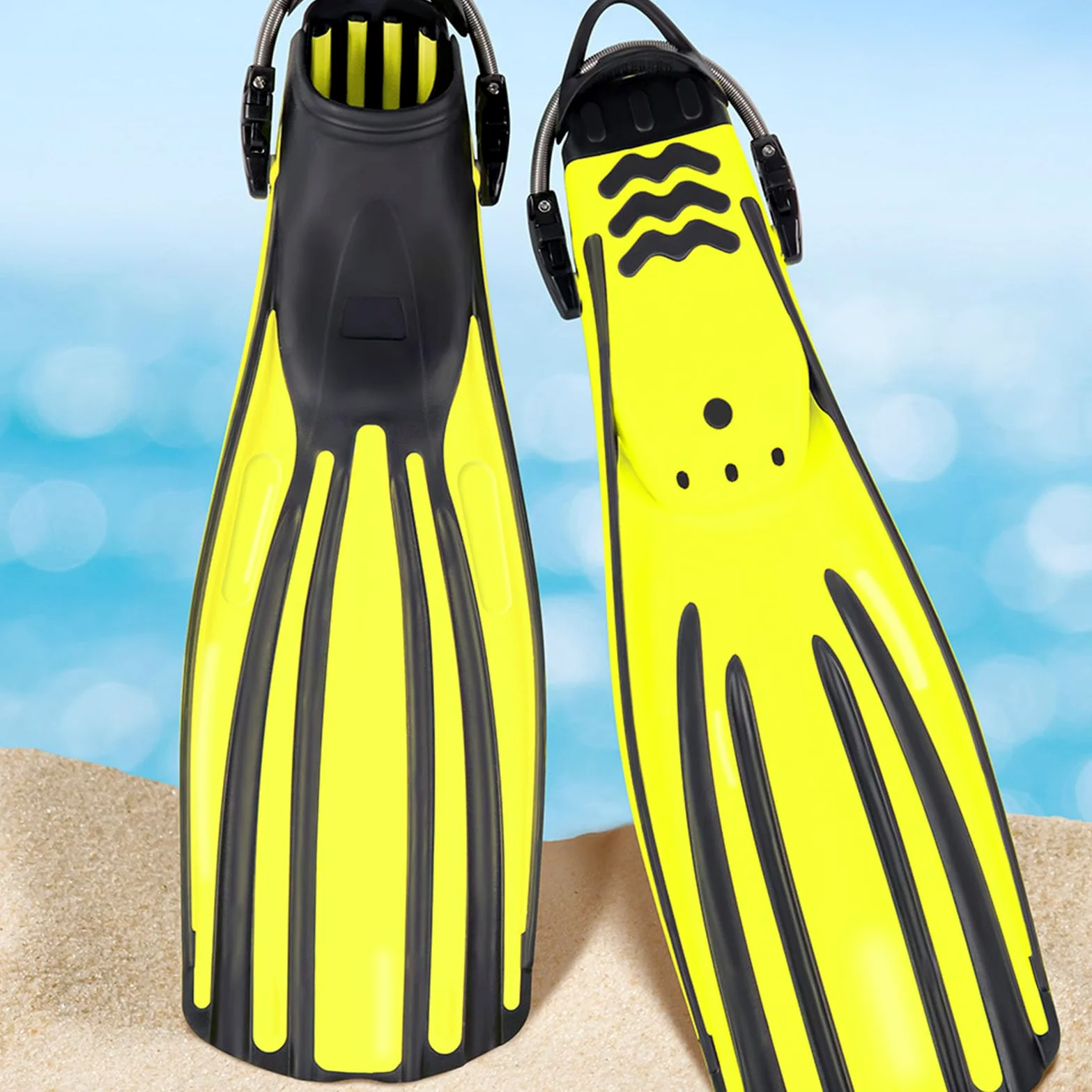 XUMIUZIY Aletas de Buceo Largas Profesionales para un Mejor Rendimiento bajo el Agua, Versátiles para Snorkel y Deportes Acuáticos, 2 Aletas, 2 Correas para , 1 Bolsa de Almacenamiento