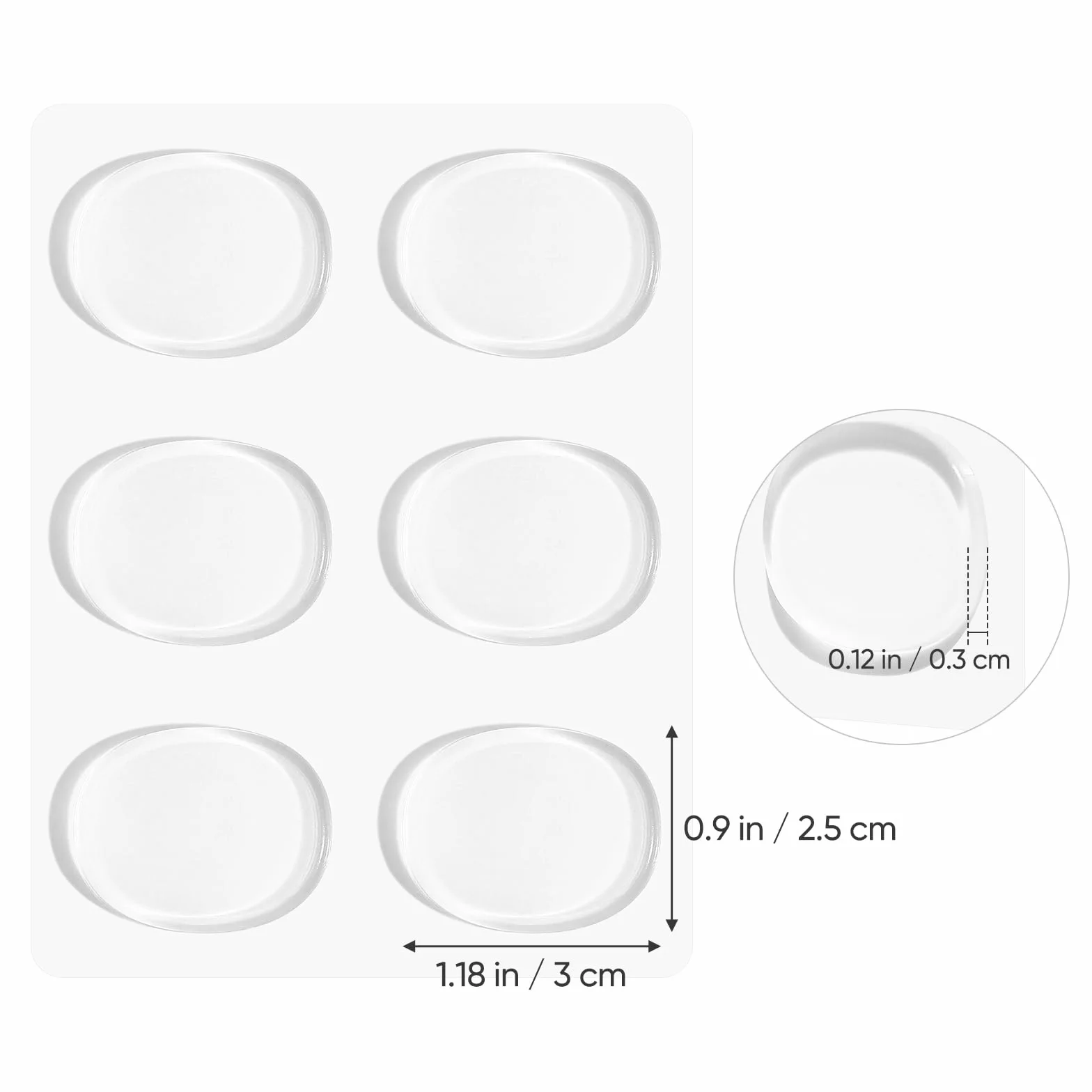 Almohadillas de gel transparente para zapatos de tacón de mujer, antidesgaste, protectores de pies, 6 pares