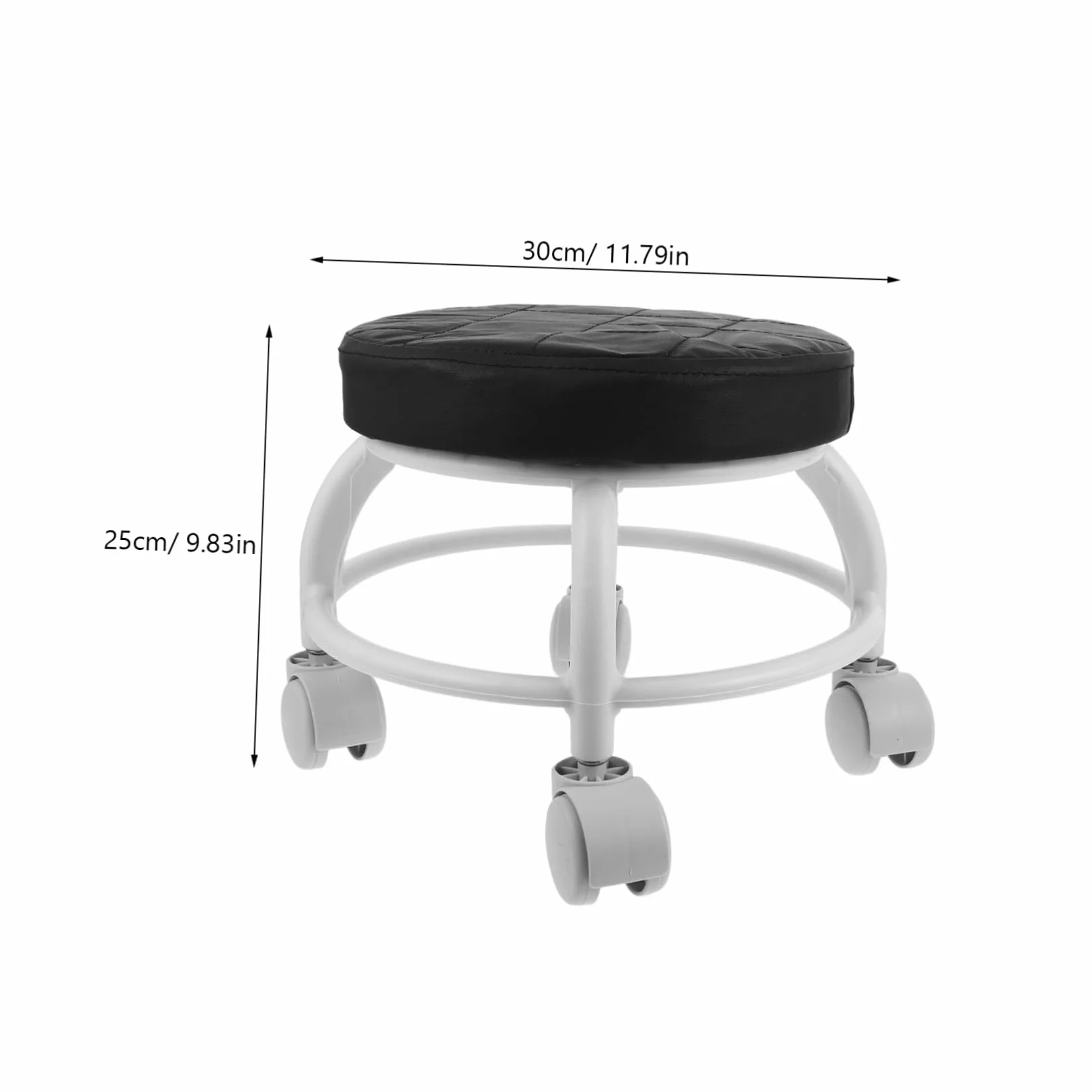 Taburete Pedicura con Ruedas, Asiento PU y Plástico, para Salones de Belleza