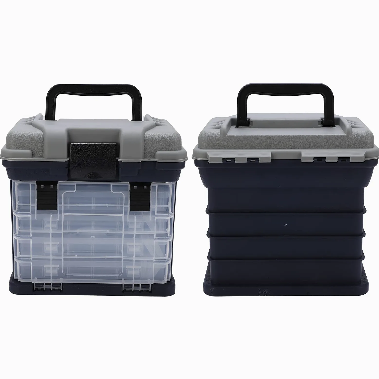 Caja de Aparejos de Pesca de 4 Capas, Almacenamiento de Gran Capacidad con Rejillas Extraíbles para Pesca de Carpas