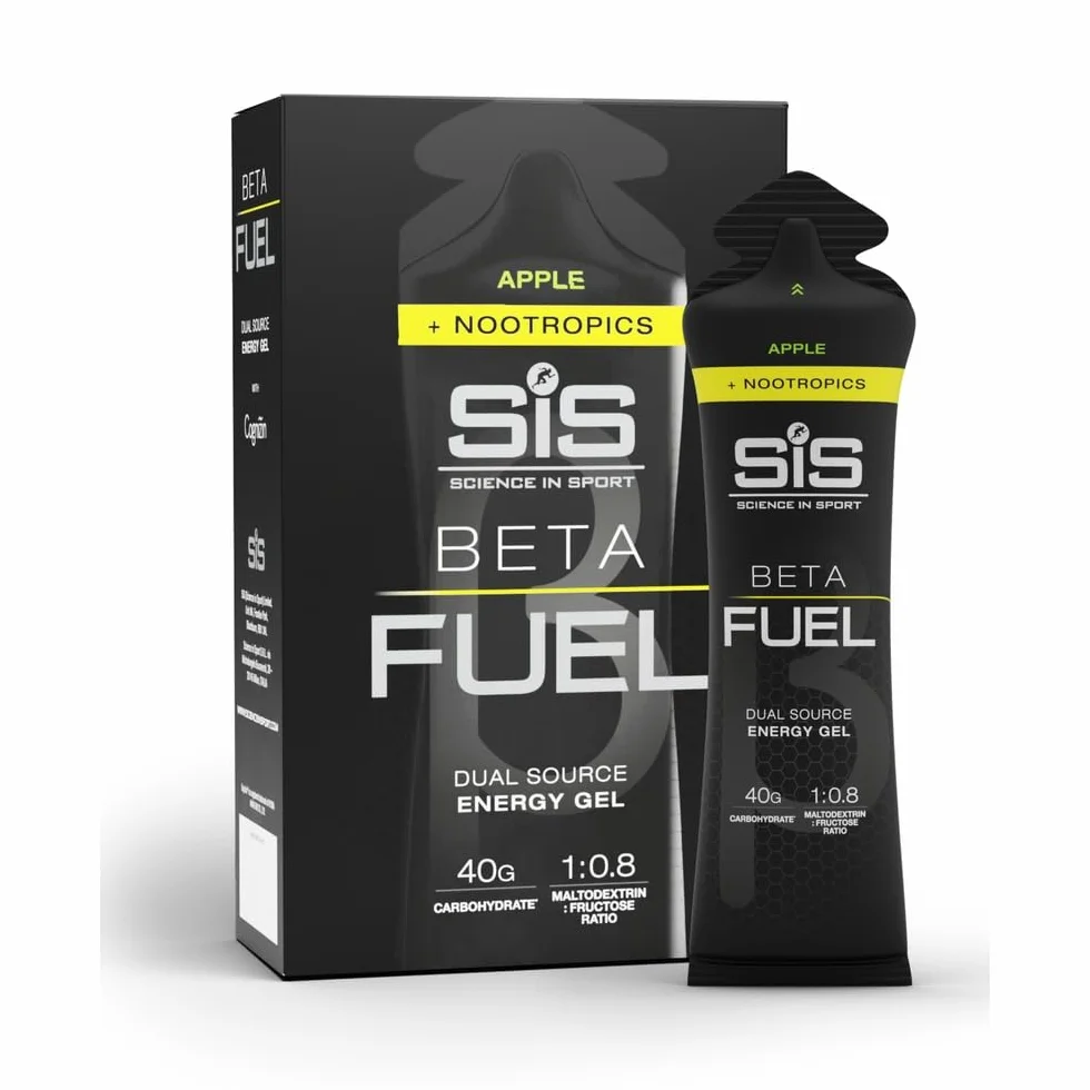 Science in Sport BETA Fuel + Nootropics Gel 6x60ml Manzana - Gel energético con 40g carbohidratos para deportes de resistencia