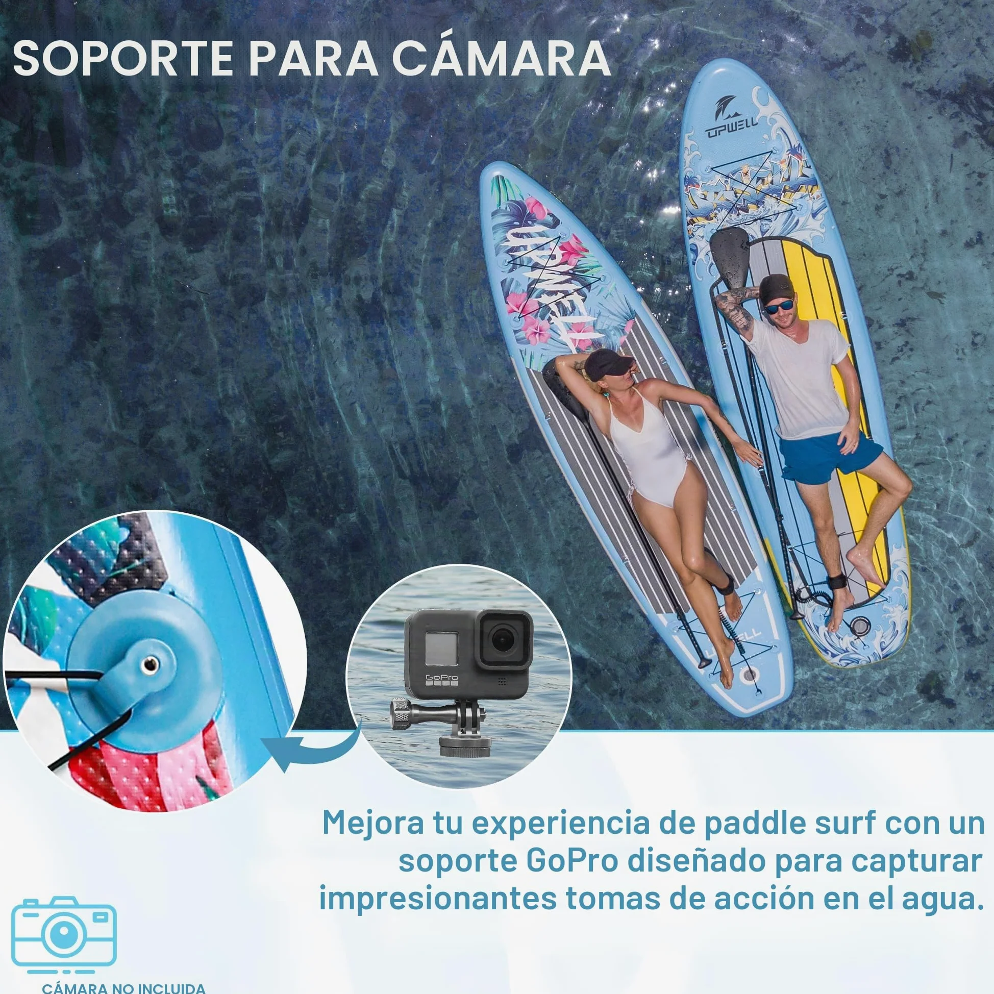 UPWELL 320 cm/335 cm Stand Up Paddle Board Sup inflable con sup Accesorios incluidos asiento para kayak, mochila, remo 2 en 1, correa, bomba de mano, aletas