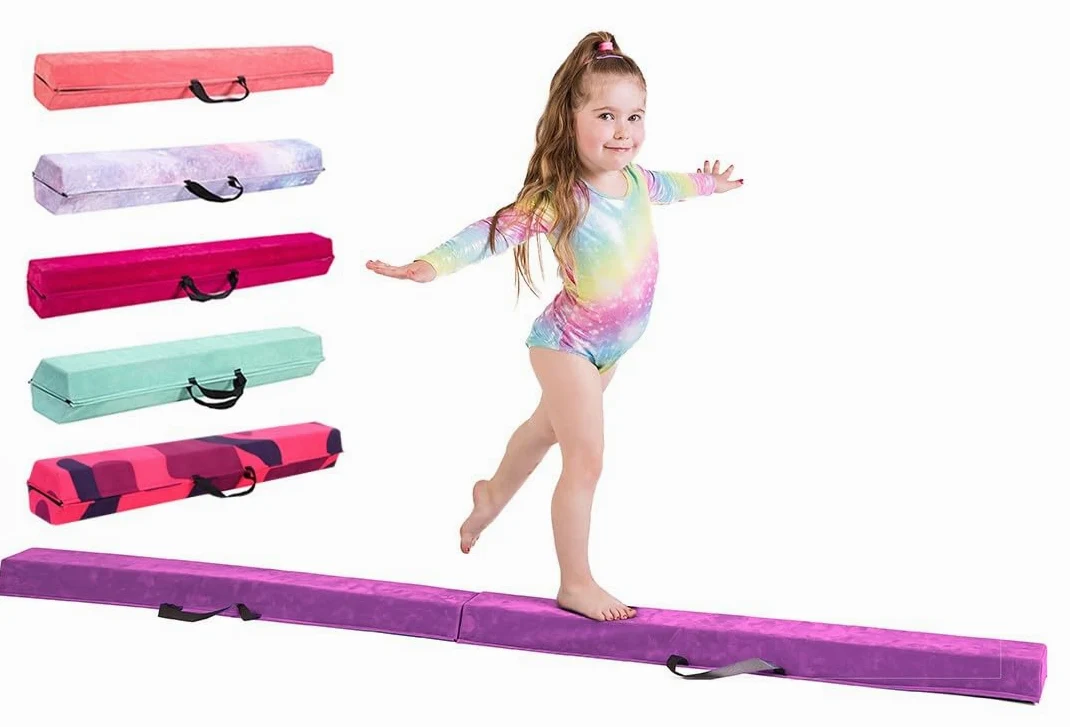 Barra de Equilibrio para niños - Tamaños 210/240/270/300cm Increíble Equipo de Equilibrio para niños en casa - Ante sintético, Espuma EVA de Alta Densidad - Correas de Transporte
