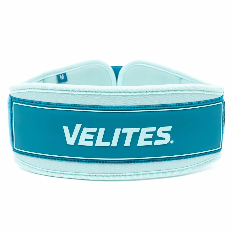 Velites - Cinturón Lumbar de Halterofilia - Oficial de la Real Federación de Halterofilia - Velcro con Extra Adherencia - Peso Muerto, Sentadillas, Snatch y Clean