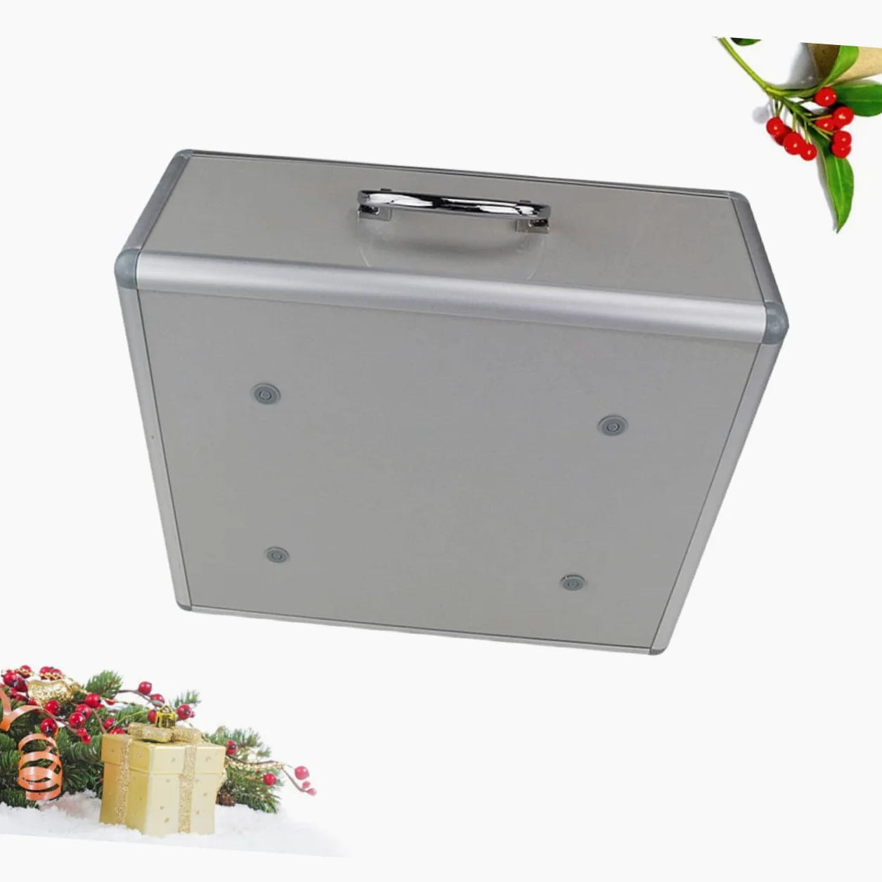 Botiquín Plata Portátil de Primeros Auxilios de Aleación de Aluminio | Tres Compartimentos Tapa, Uso en Casa y Exterior, Diseño de Pared, Contenedor de Almacenamiento para Niños