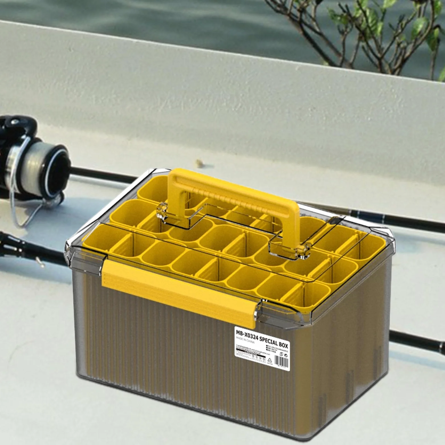 Cajas de almacenamiento para señuelos de, de aparejos de, almacenamiento impermeable, organizador de cebos de calamar para moscas