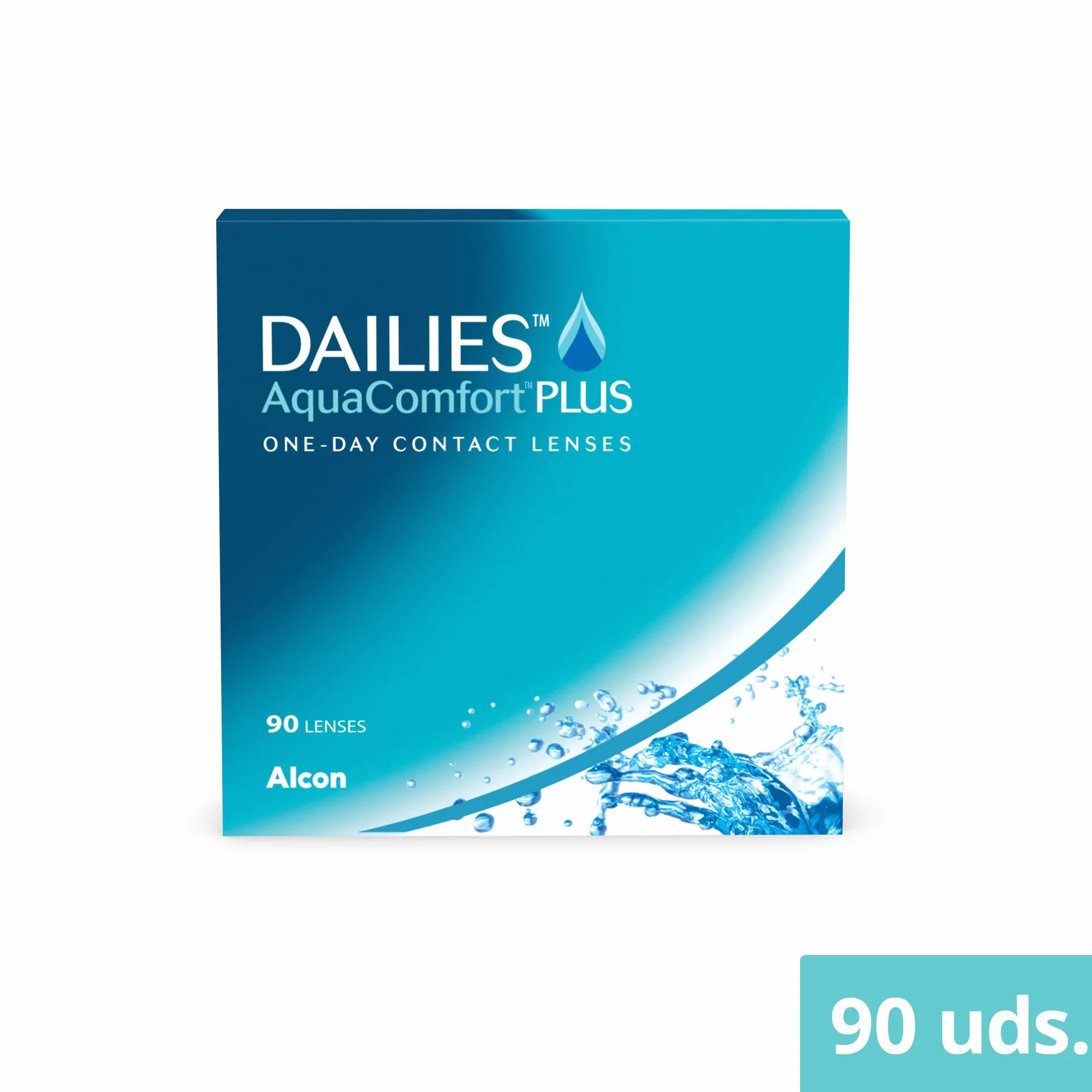 Dailies AquaComfort Plus Lentes de contacto de reemplazo diario Pack de 90 R 8.7 mm D 14.0 mm -1.25 Diopt
