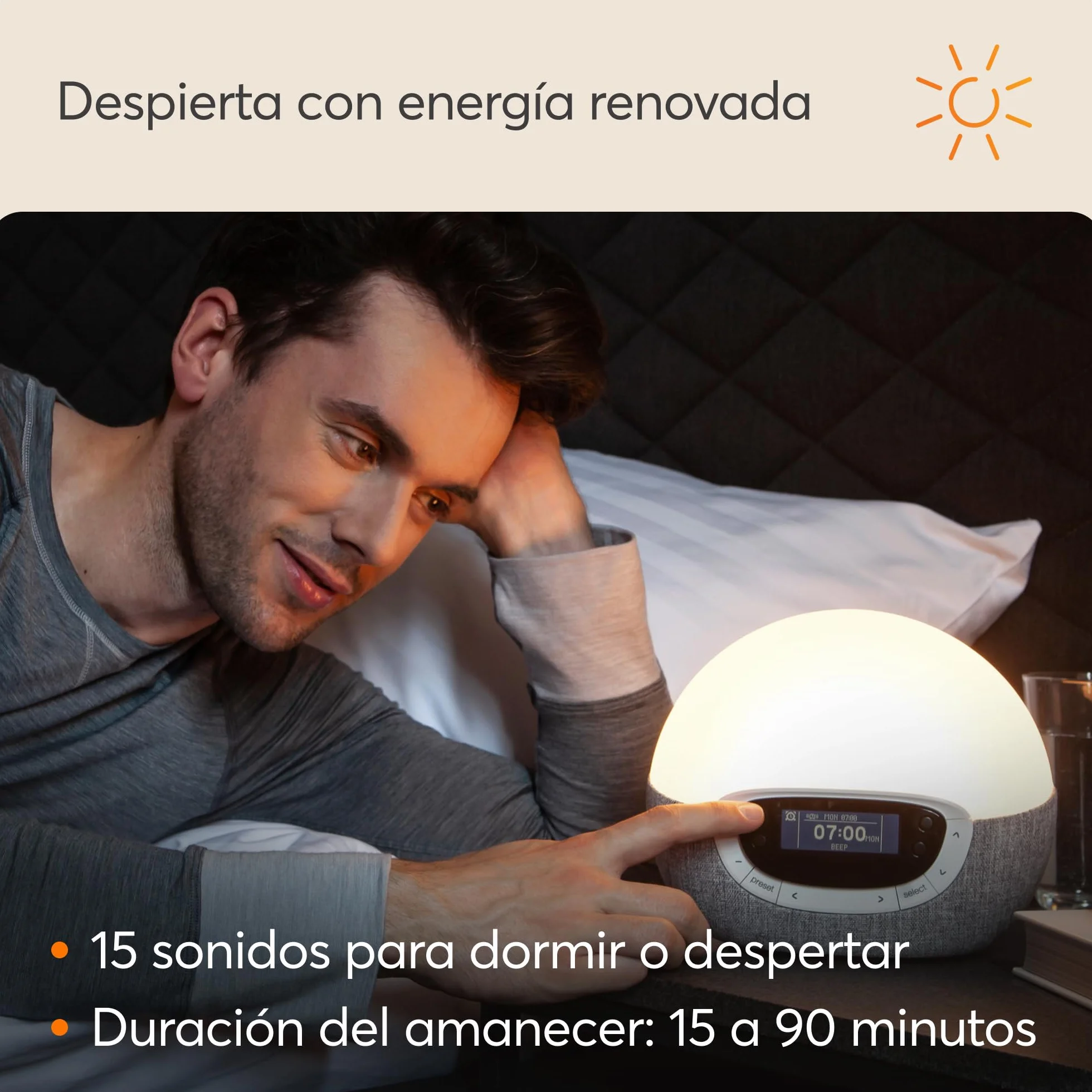 Lumie Bodyclock Shine 300 Despertador con Luz Simulación de Amanecer y Atardecer Graduales Radio FM