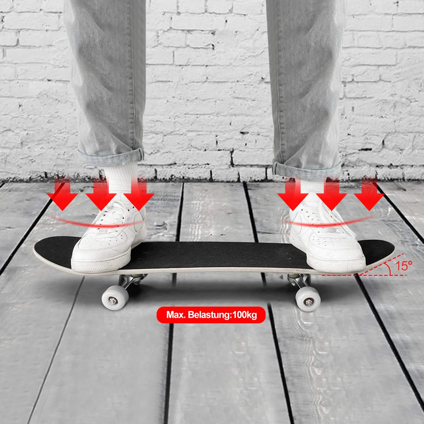 Hikole 3108-1 - Skateboard Unisex-jóvenes, niños, Adolescentes, Adultos