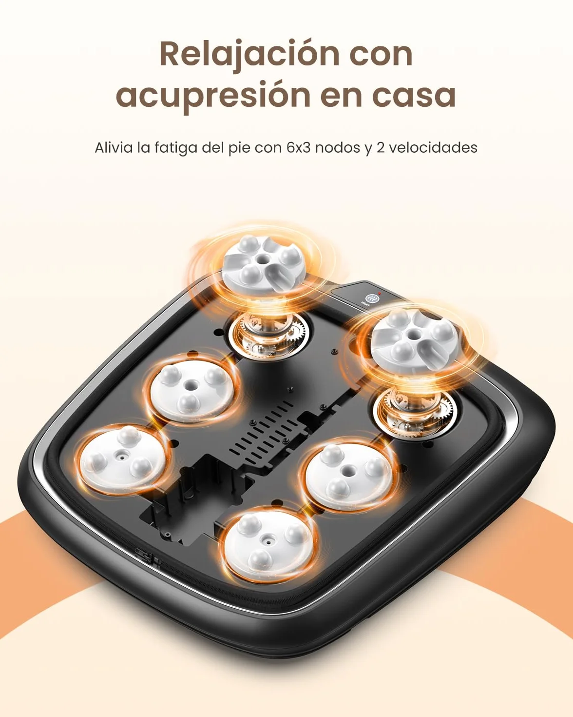 RENPHO Masajeador eléctrico de pies Shiatsu con calor, masaje de amasamiento profundo, cubierta extraíble