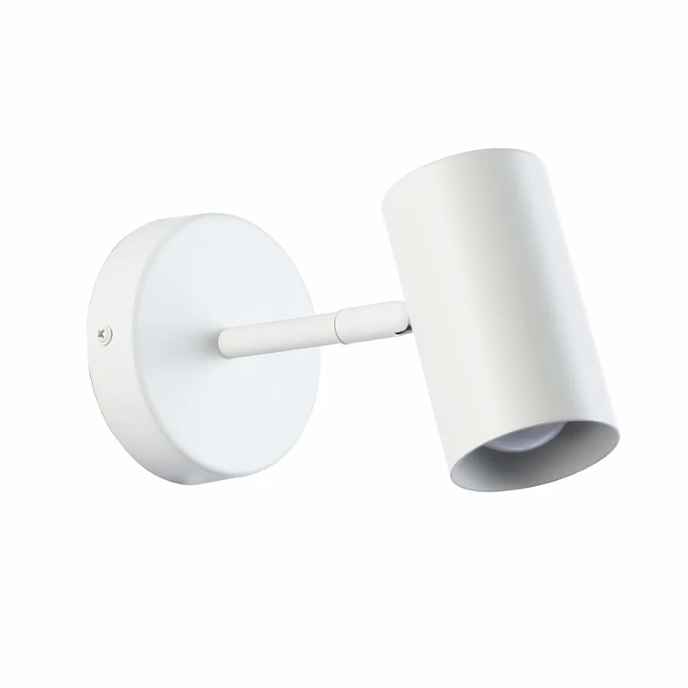 Alpinaluz Foco Aplique de Pared o Techo Orientable Blanco Casquillo E27 Diseño Moderno Cilíndrico Acero Iluminación Interior