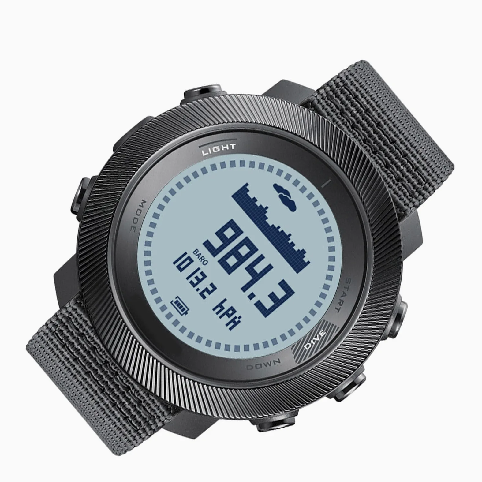 POENVFPO Reloj Deportivo Digital, Brújula de Buceo, Altímetro, Barómetro, Rastreador de Profundidad, Retroiluminación LED a Prueba de Lluvia de 100 M para Hombres Al Aire