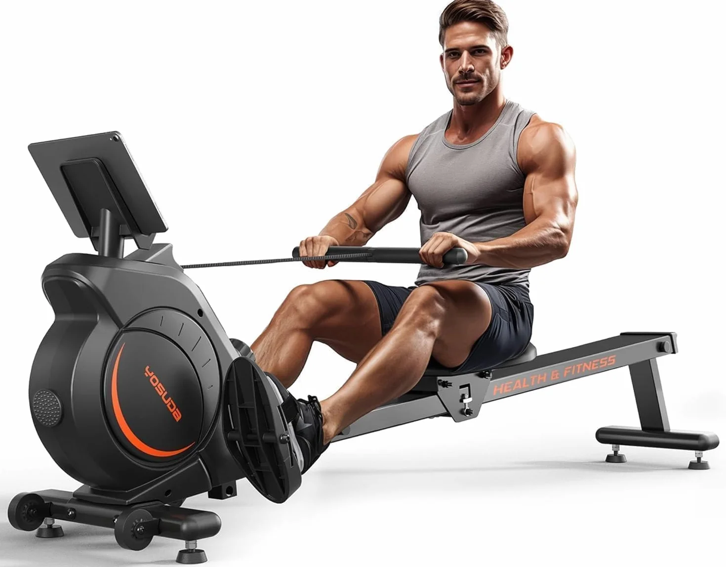 YOSUDA Máquinas de Remo para Gimnasio en casa, máquina de Remo magnética con 16 Niveles de Resistencia silenciosa y Capacidad de Peso de 159 kg, máquina de Remo para Uso doméstico con Monitor LCD