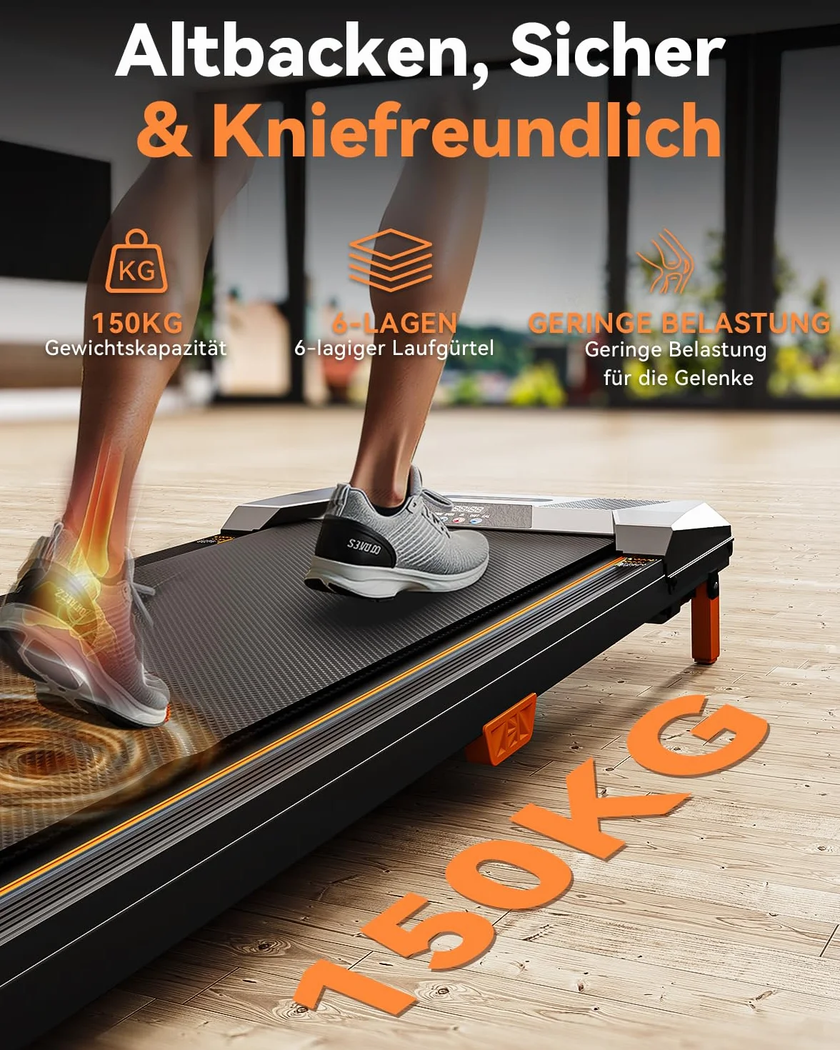 BestGod Cinta de Correr Eléctrica Plegable Walking Pad para Casa y Oficina, Cinta de Andar con Inclinación del 5%, Motor de 2,5 CV, Silenciosa con Mando a Distancia, para Caminar y Correr hasta 150 kg