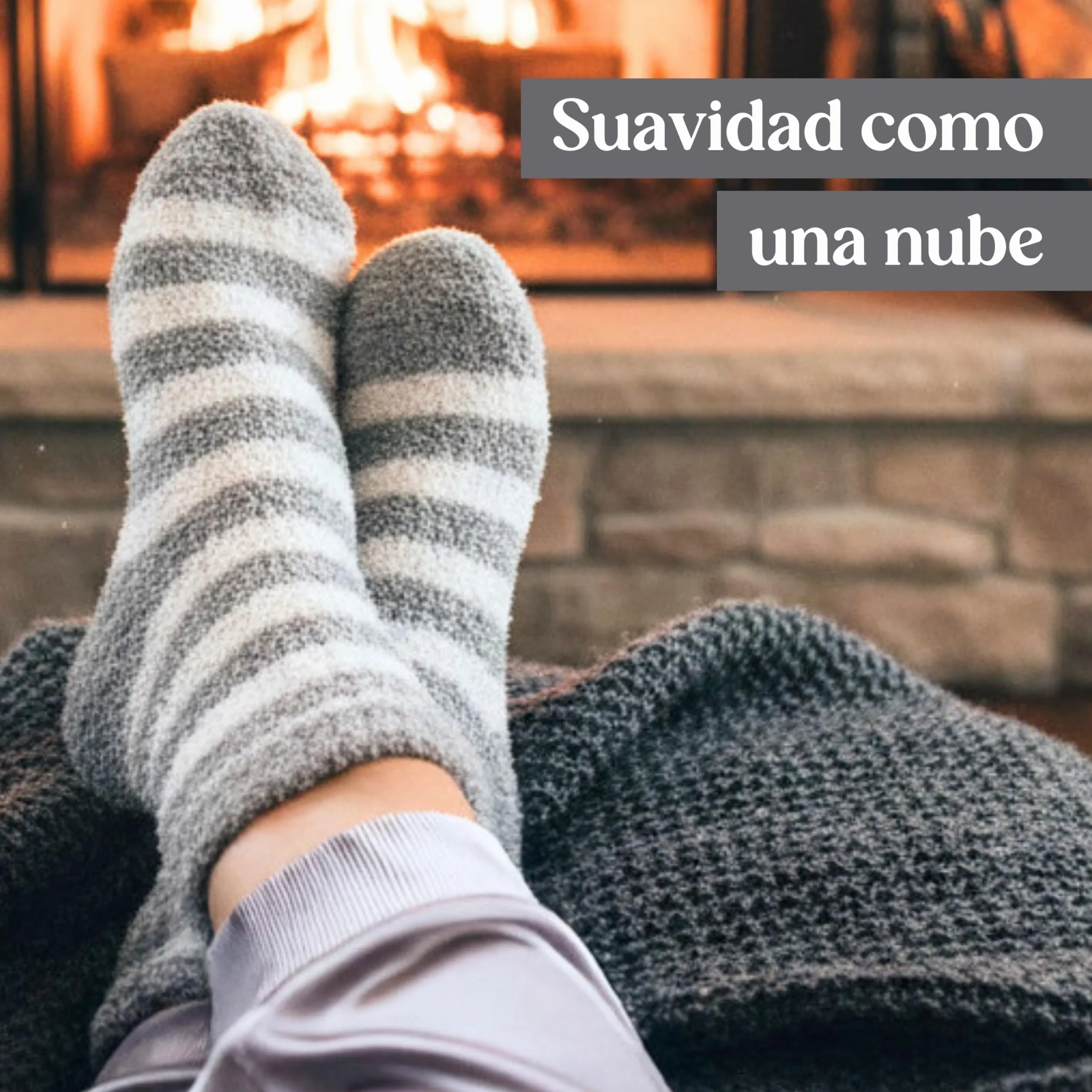 Regalo Mujer Set con Bolsa de Agua Caliente Gris, Calcetines de Felpa, Vela de Lavanda, Máscara para Ojos