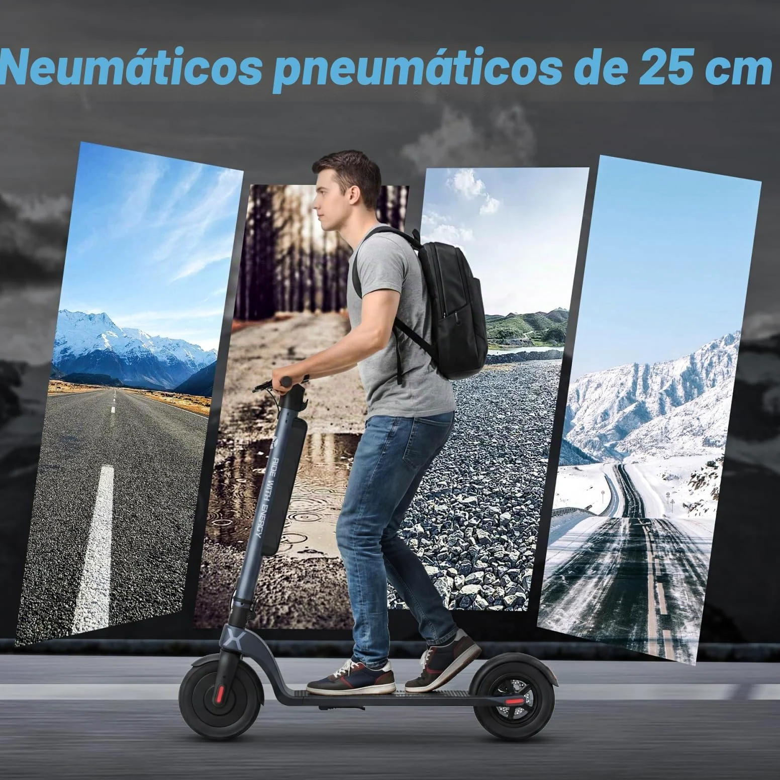 HX X6 Patinete Eléctrico Adultos 4 Pliegues para Mochila,El Portátil de los trotinete electrica Urbanos, Motor 350W & Batería Extraíble, Autonomía 20-40km,Pantalla Digital, aplicación