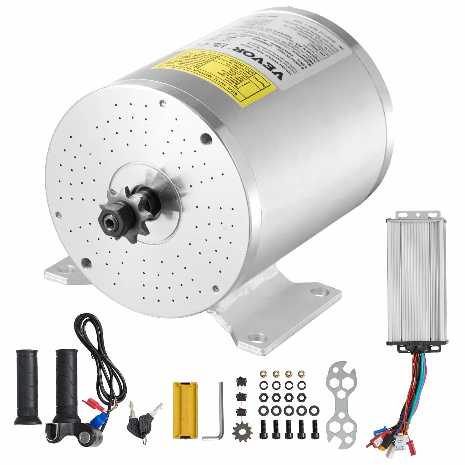 VEVOR Bezszczotkowy Silnik Elektryczny DC 2000W 48V 4300 RPM z Kontrolerem Prędkości i Manetką