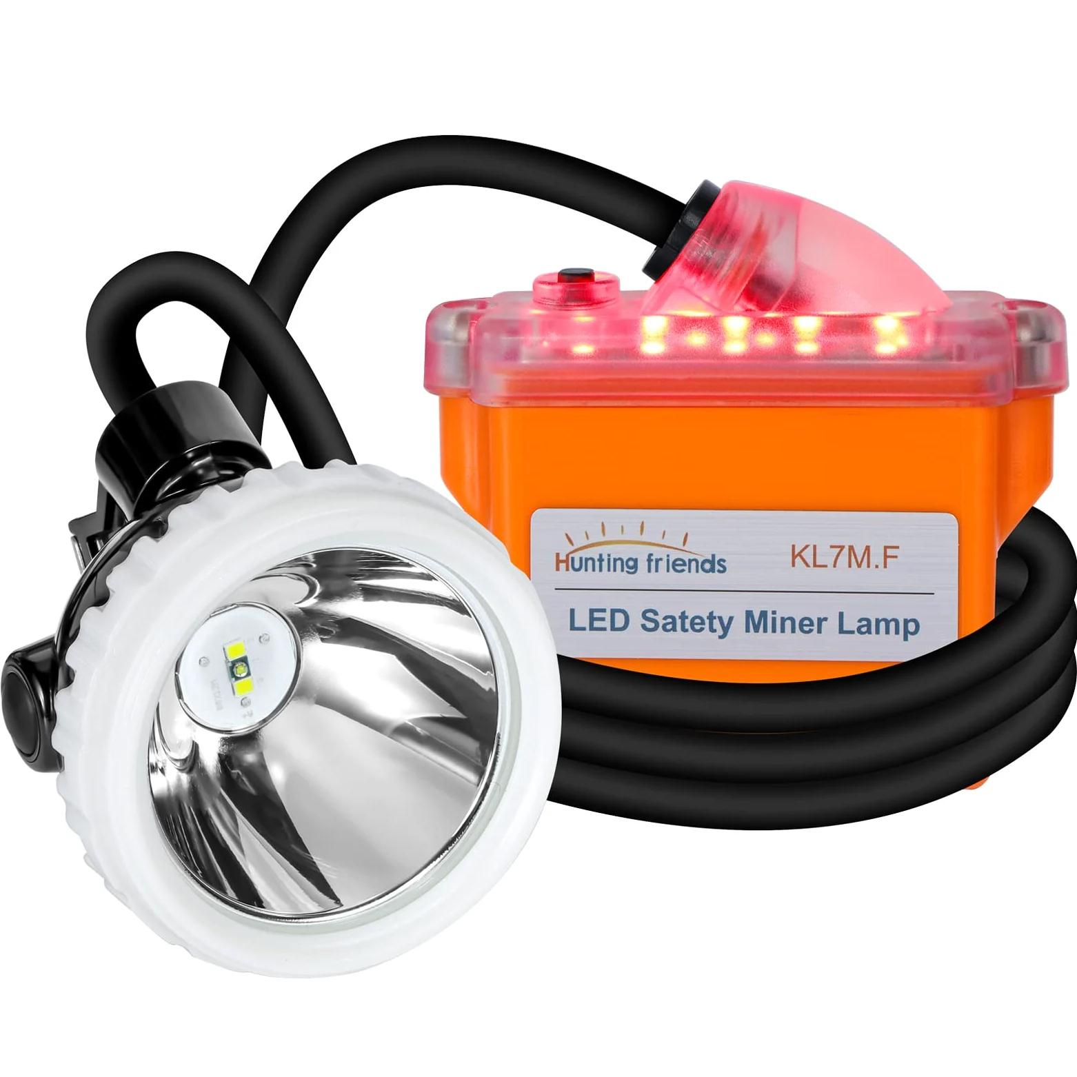 Faro de minería de seguridad 1+2 LED recargable para casco duro, paquete de batería 18650 con luces LED, lámpara de minería profesional impermeable, lámpara de minero a prueba de