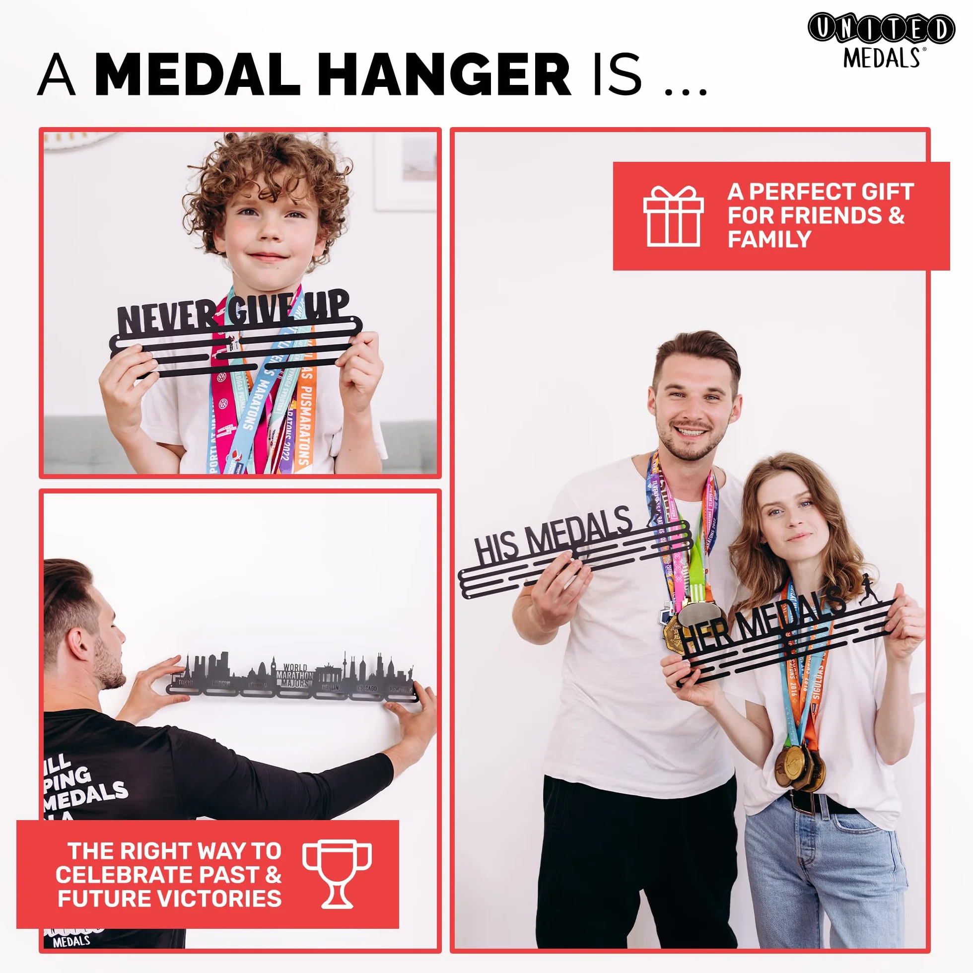 Finisher Colgador de medallas | Medallero Acero | Medal Holder dispaly Hanger | Medalla Percha