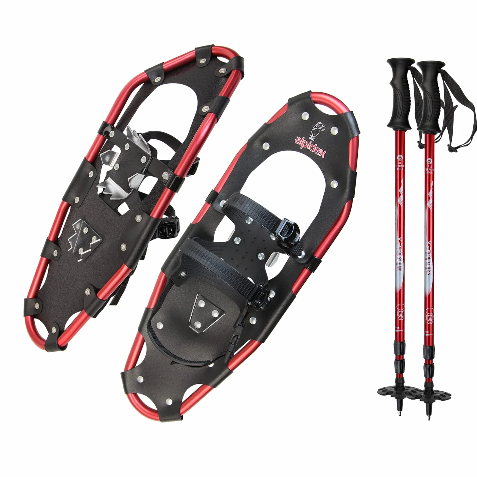 ALPIDEX - Raqueta de Nieve (Aluminio, Bolsa de Transporte, Palos de Carbono, Opcional, para Hombre, Mujer